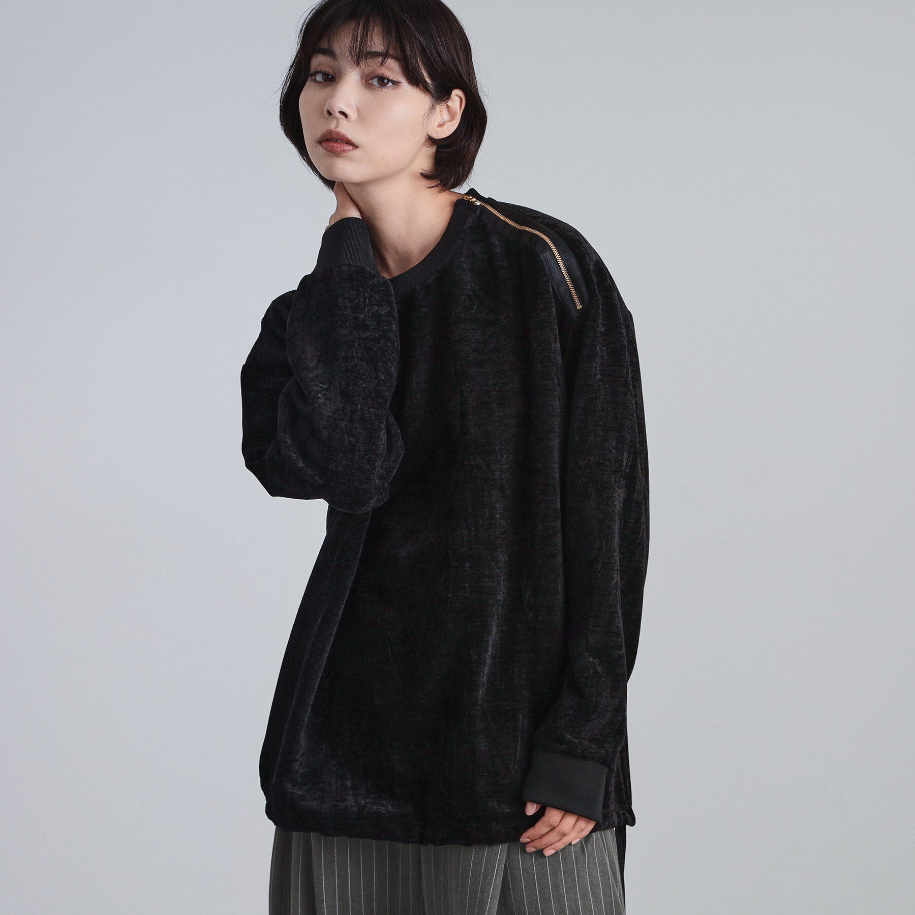 tk.TAKEO KIKUCHI「クラッシュベロアカットソー」|Tシャツ・カットソー|