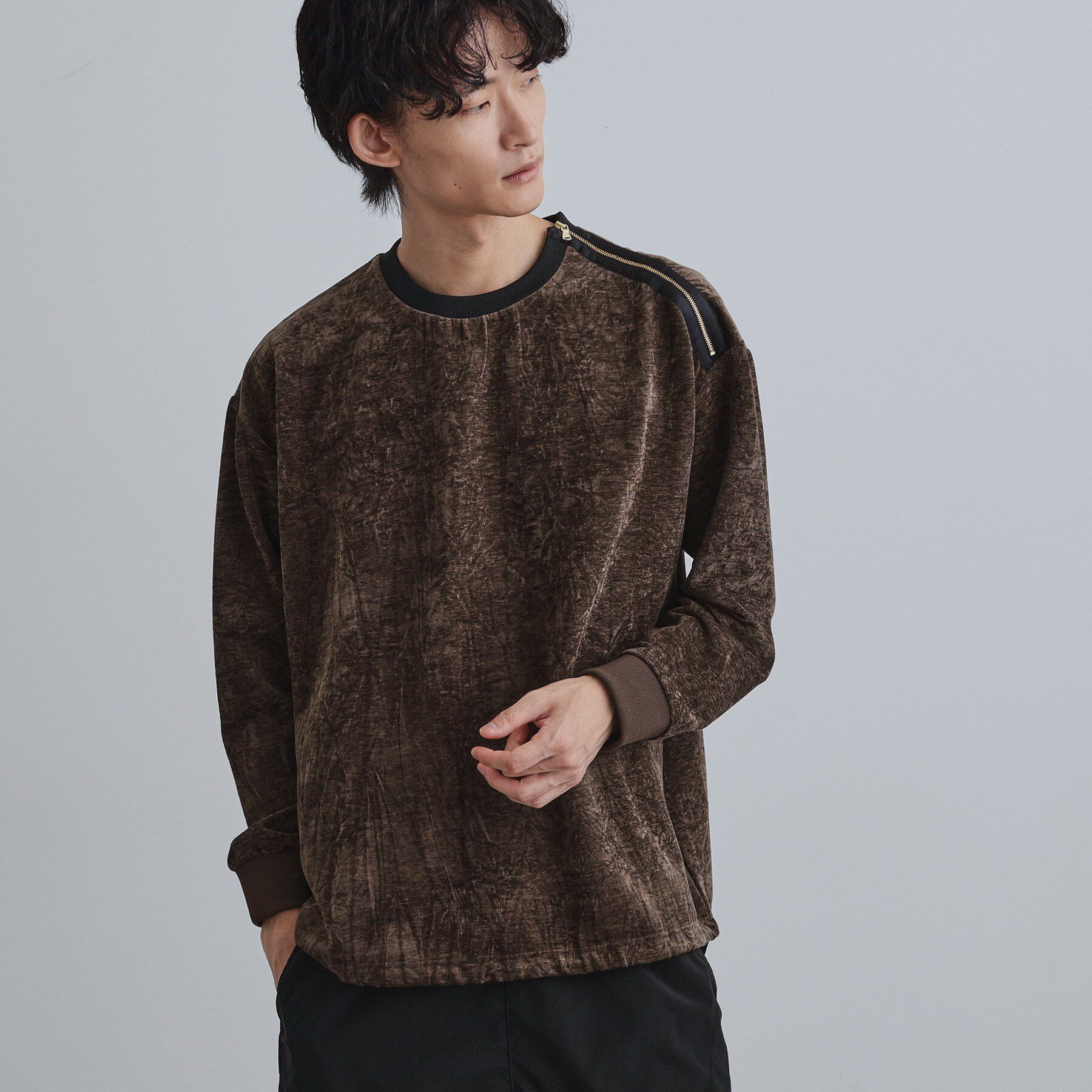 tk.TAKEO KIKUCHI「クラッシュベロアカットソー」|Tシャツ・カットソー|