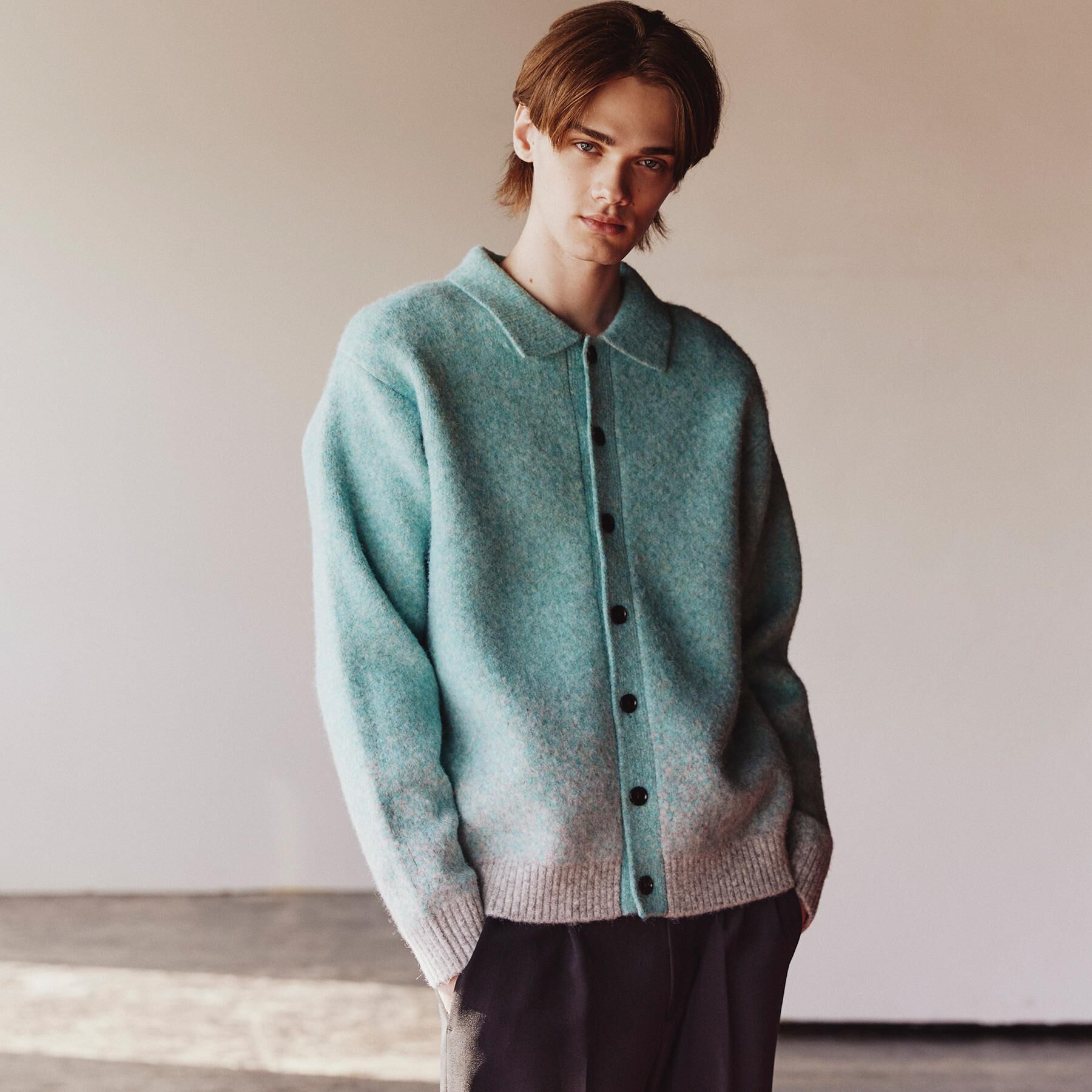 tk.TAKEO KIKUCHI「ミスティーシャギーカーディガン」|カーディガン|ミントグリーン(02