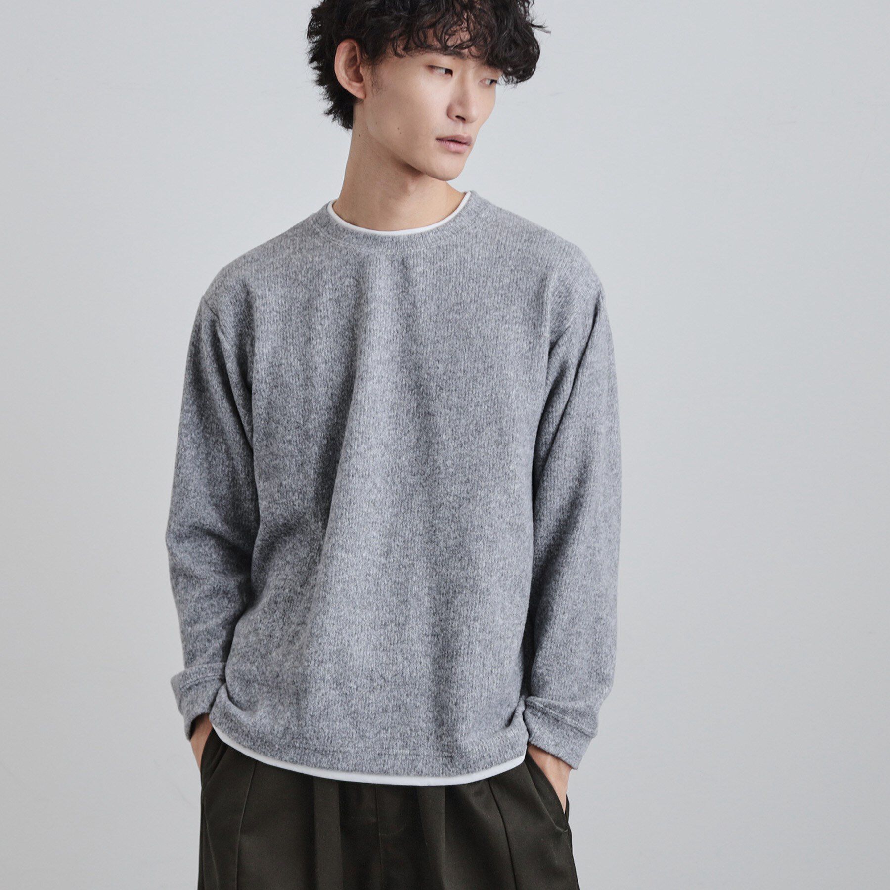 tk.TAKEO KIKUCHI「フェイクレイヤードニットソー」|Tシャツ・カットソー|グレー(012)