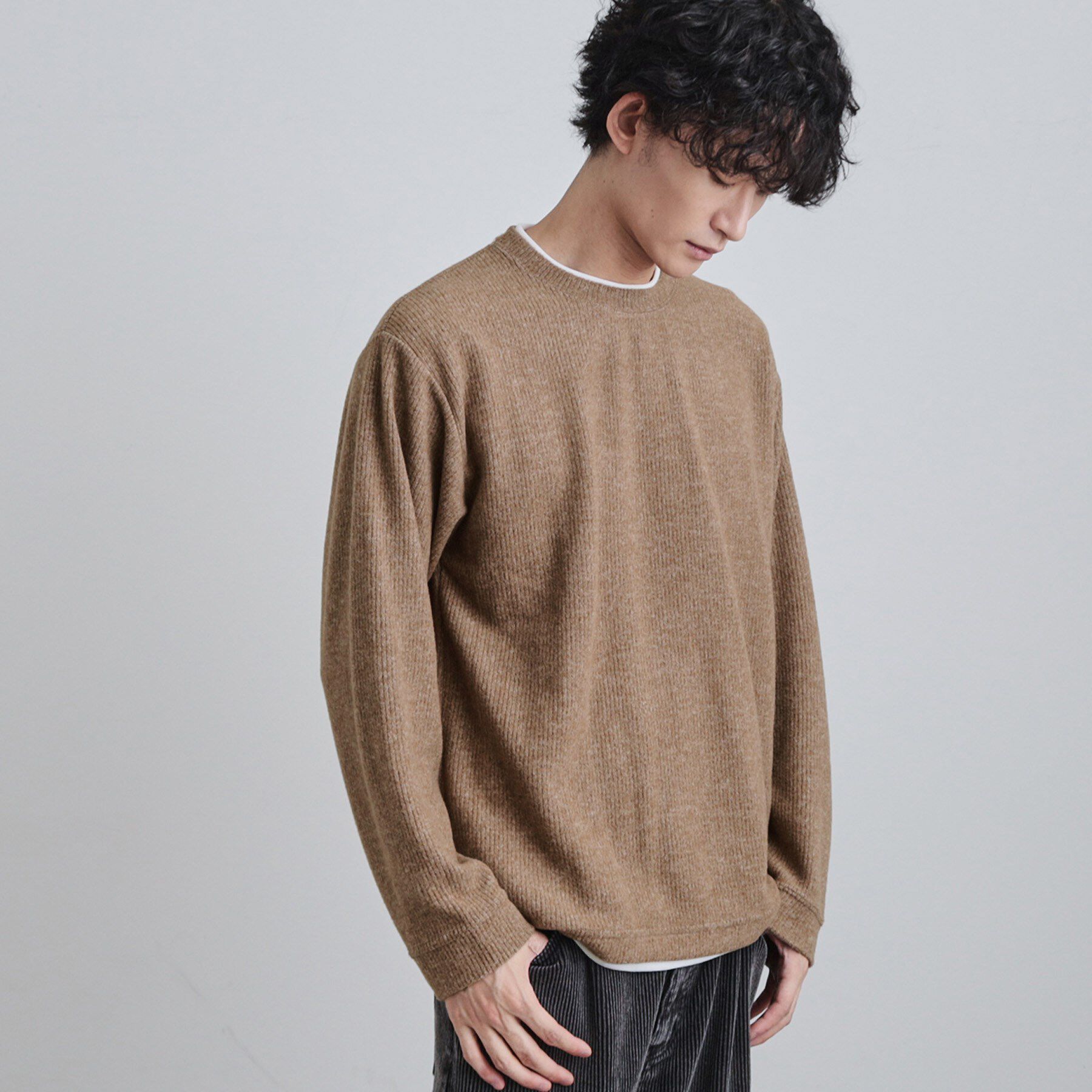 tk.TAKEO KIKUCHI「フェイクレイヤードニットソー」|Tシャツ・カットソー|ベージュ(052)