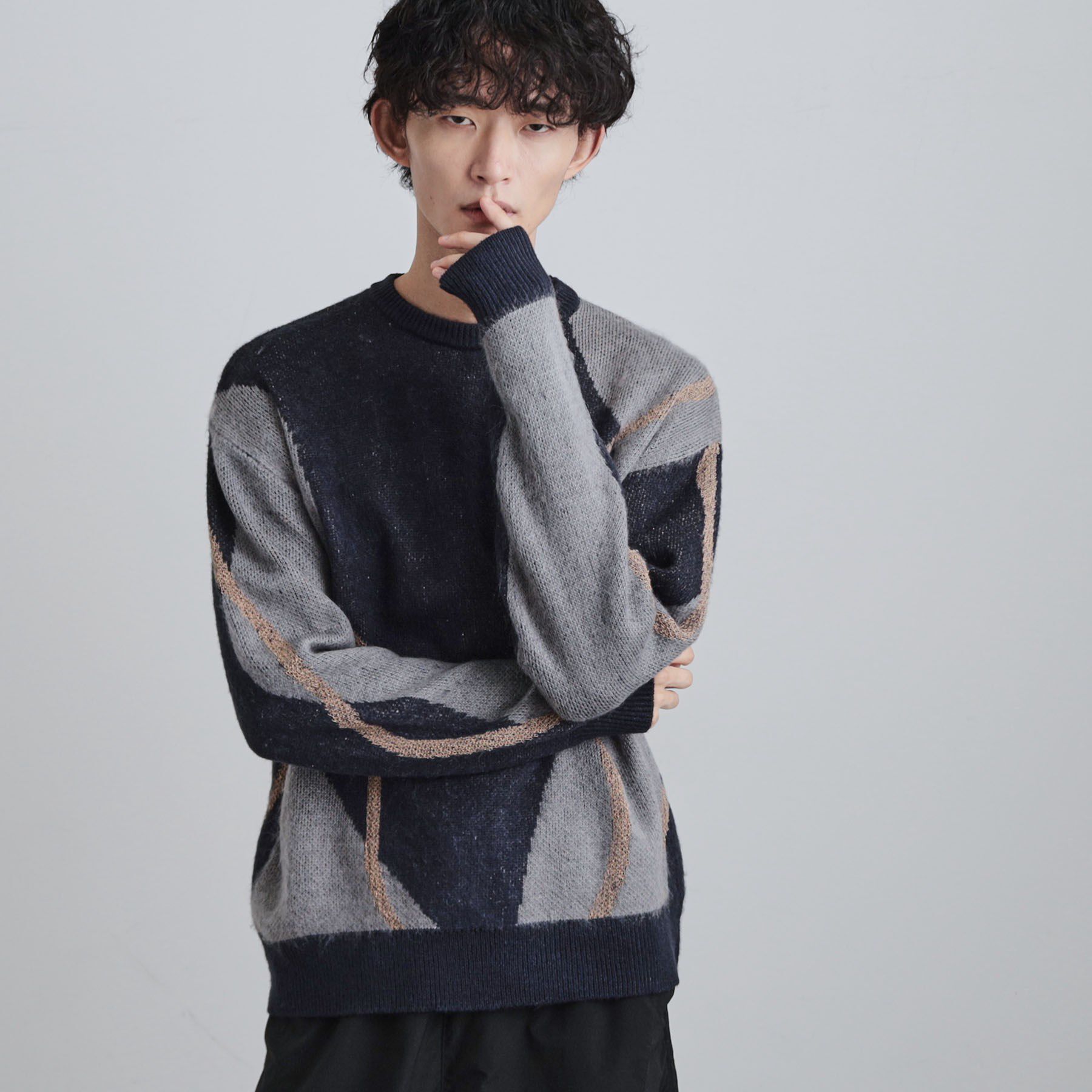 tk.TAKEO KIKUCHI「コンプリケートラインアートプルオーバー」|ニット・セーター|