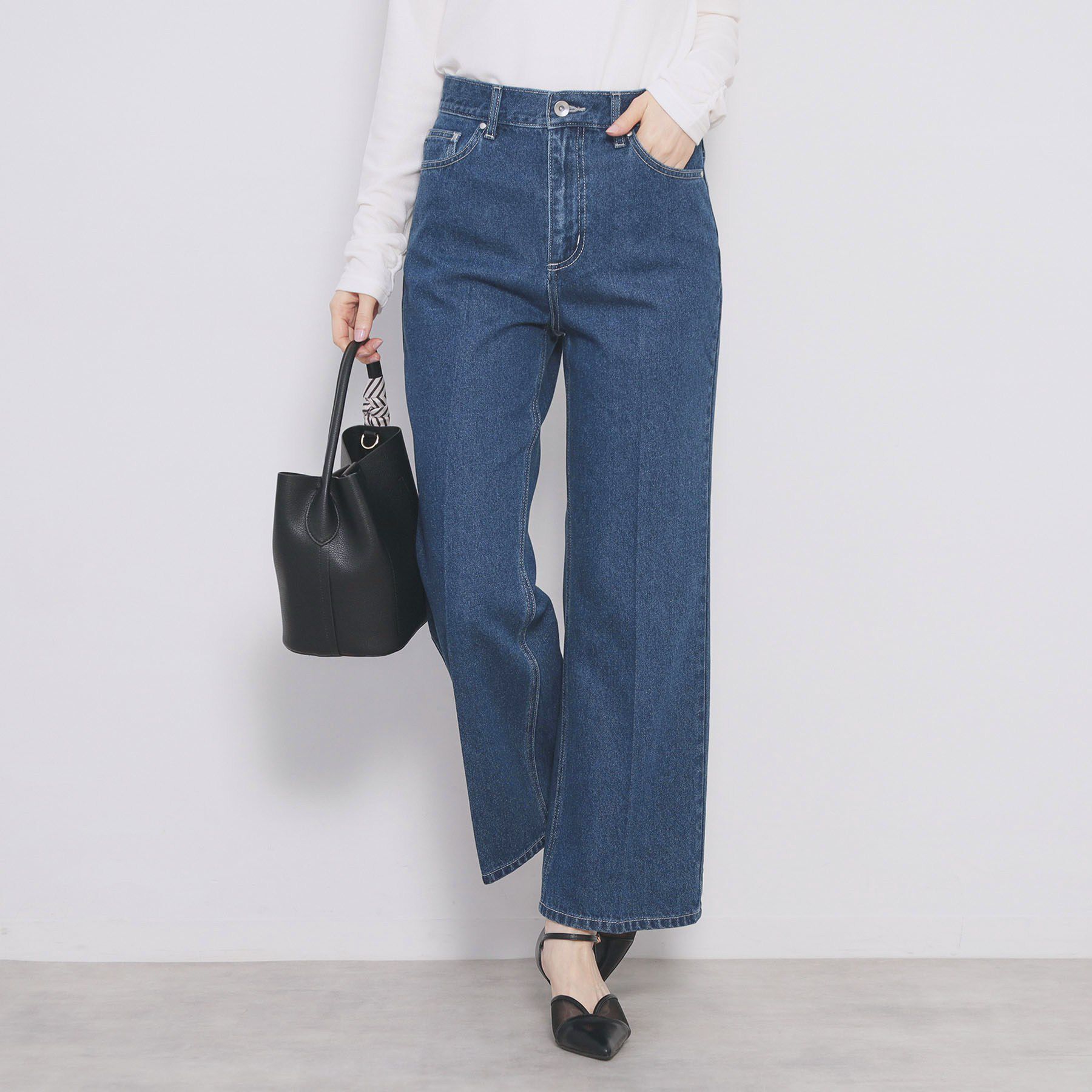 index「《丈が選べる》ストレートデニムパンツ【洗濯機洗い可】」|その他|ブルー(093)