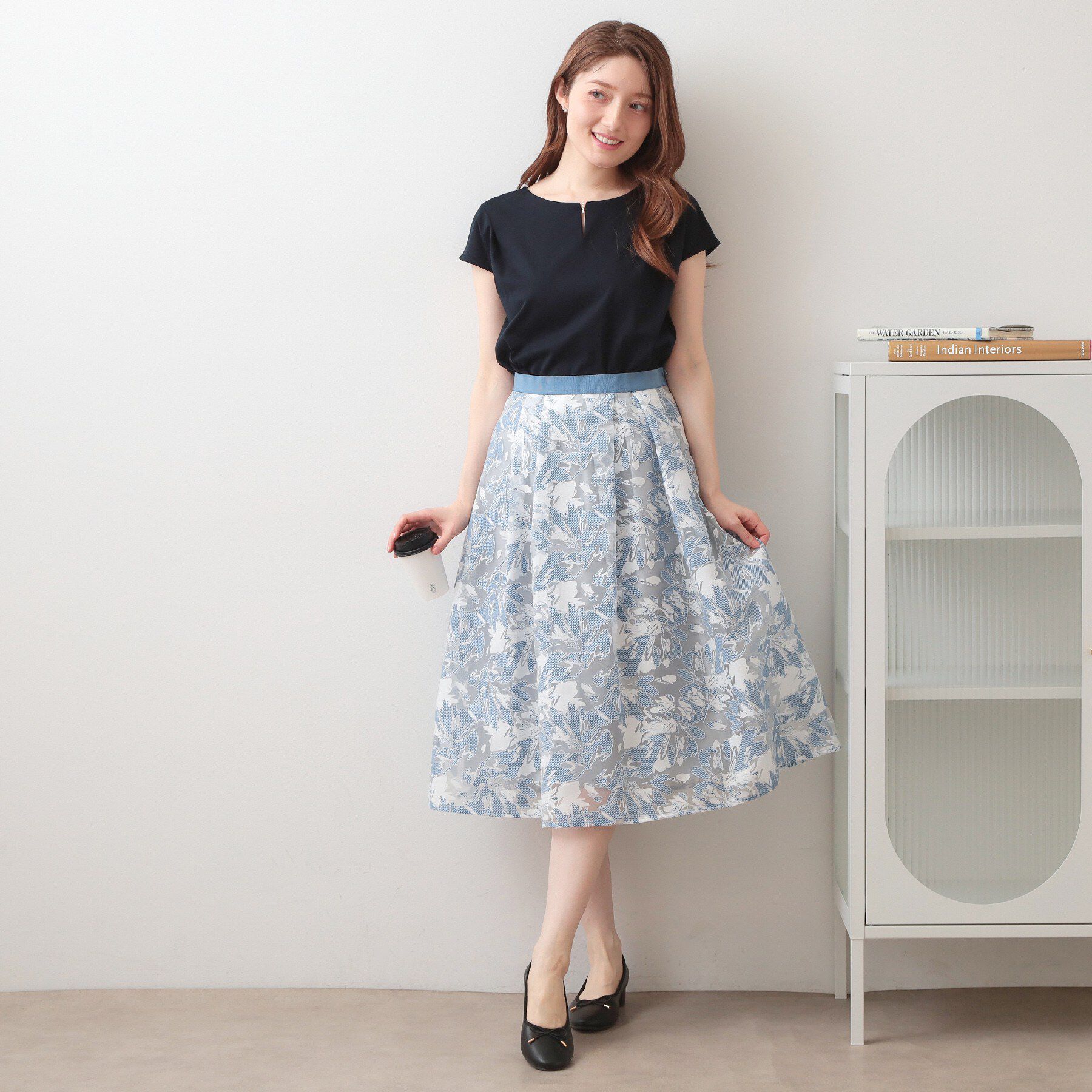 index「シアーフラワータックフレアスカート【洗濯機OK】」|スカート|