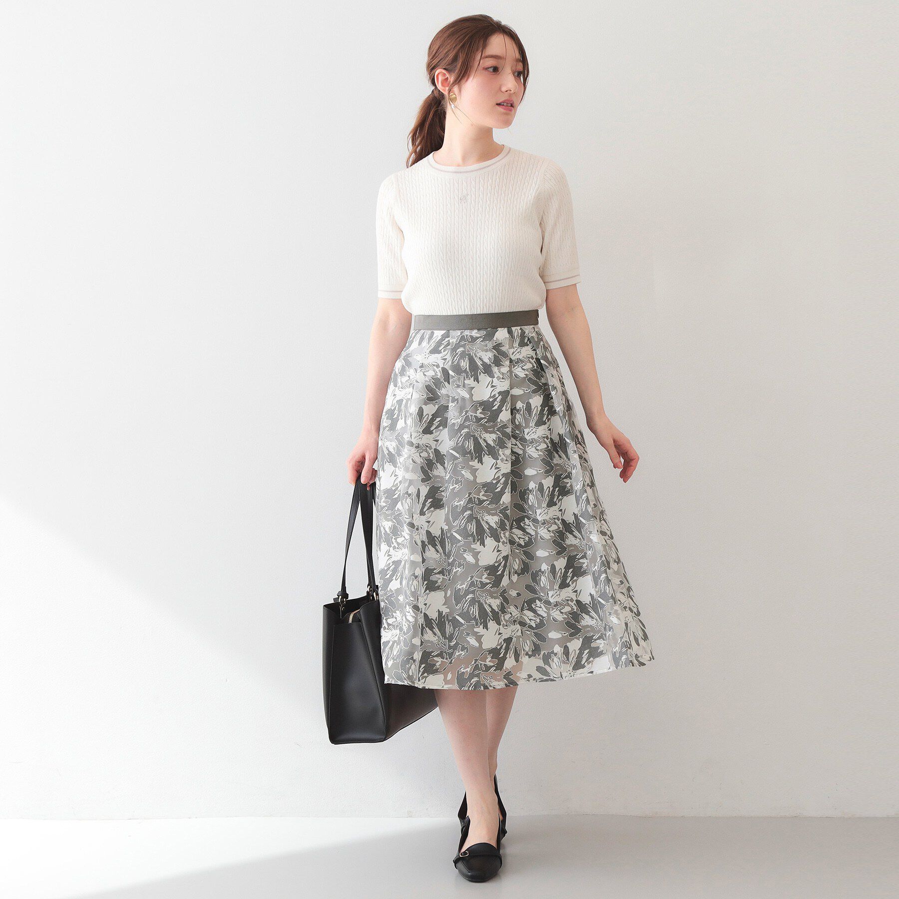 index「シアーフラワータックフレアスカート【洗濯機OK】」|スカート|