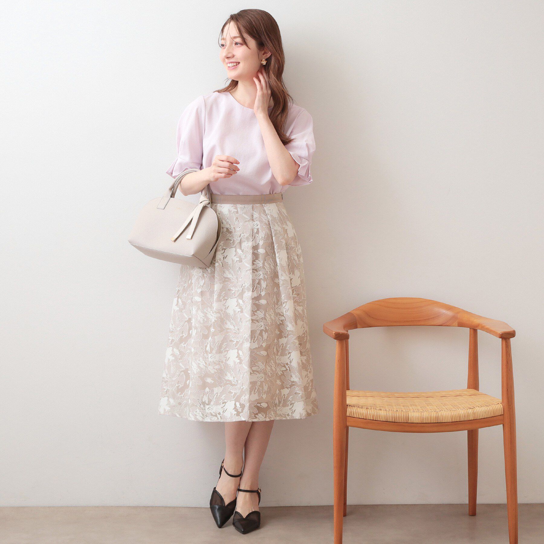 index「シアーフラワータックフレアスカート【洗濯機OK】」|スカート|