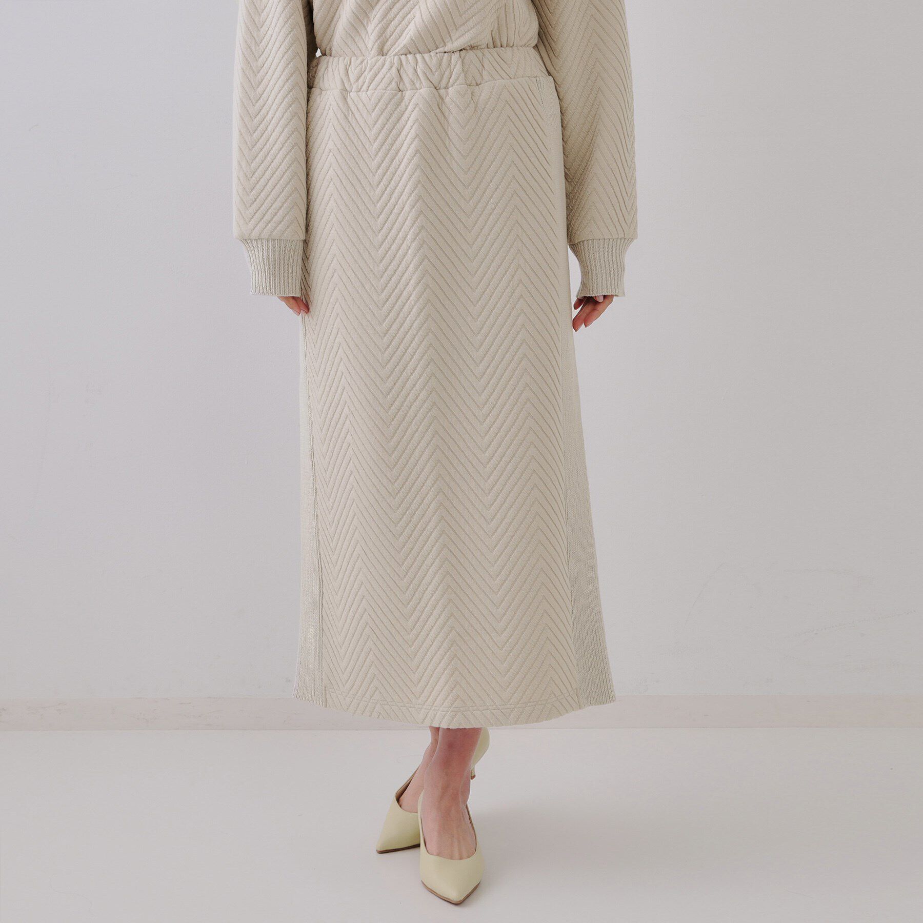 OPAQUE.CLIP「キルトジャカードナロースカート/セットアップ対応【洗濯機洗い可】」|スカート|