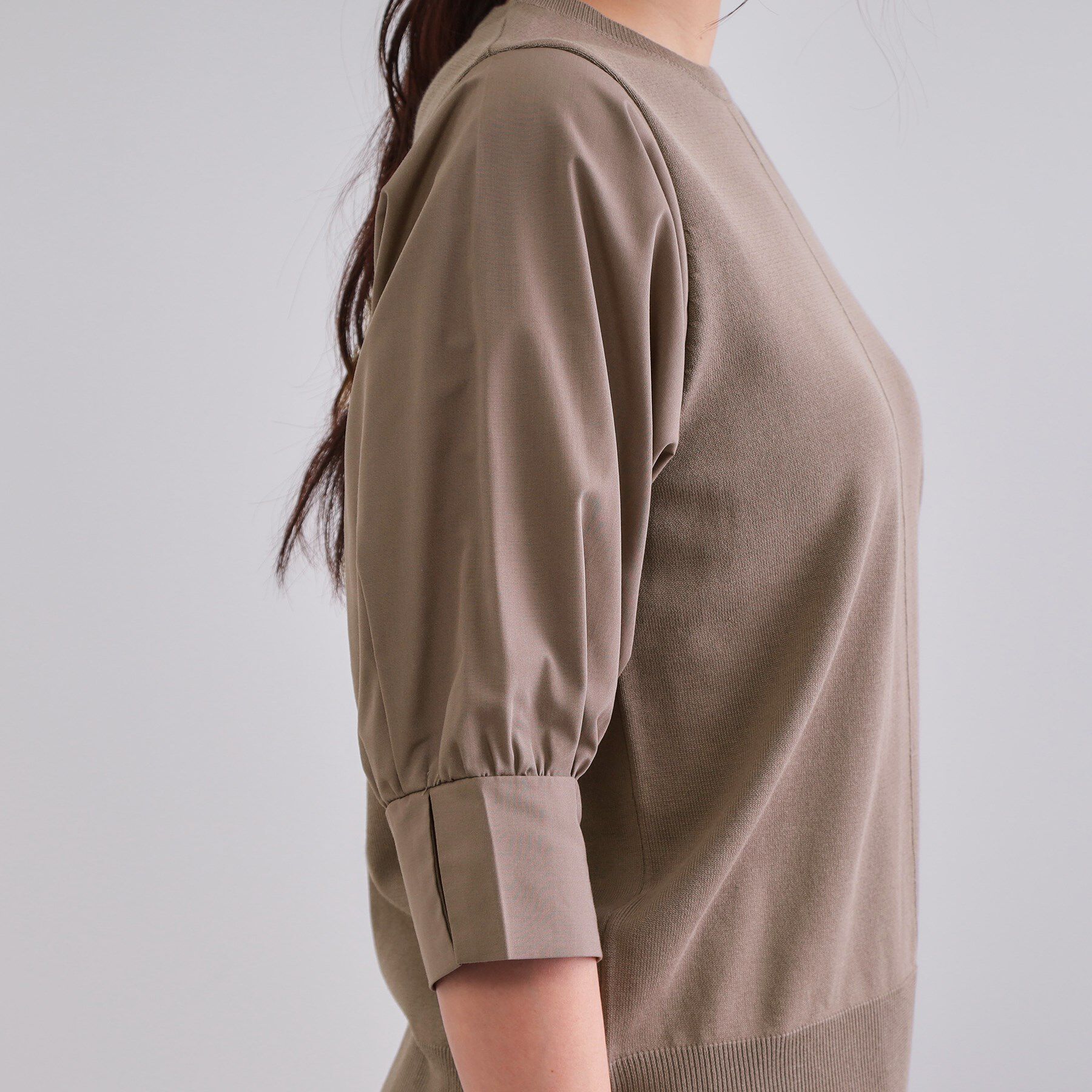 OPAQUE.CLIP「フハクスリーブドッキングニット【洗濯機洗い可】」|ニット・セーター|