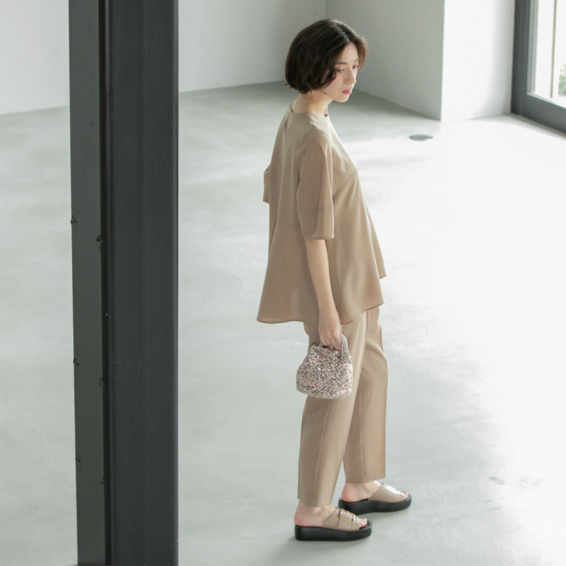 OPAQUE.CLIP「《6色展開/丈が選べる》美脚イージーテーパードパンツ/セットアップ対応【ストレッチ/洗濯機洗い可/防」|その他|