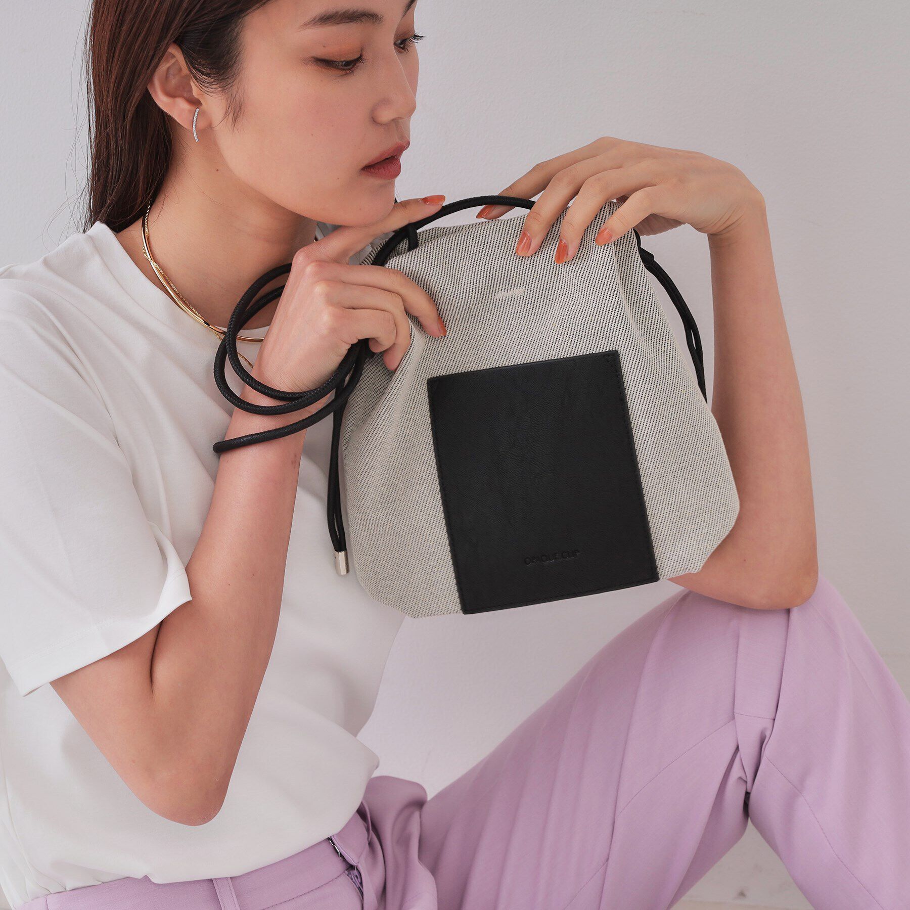 OPAQUE.CLIP「【長さ調整可能】巾着ドロストーリングミニショルダーバッグ」|ショルダー・メッセンジャー|