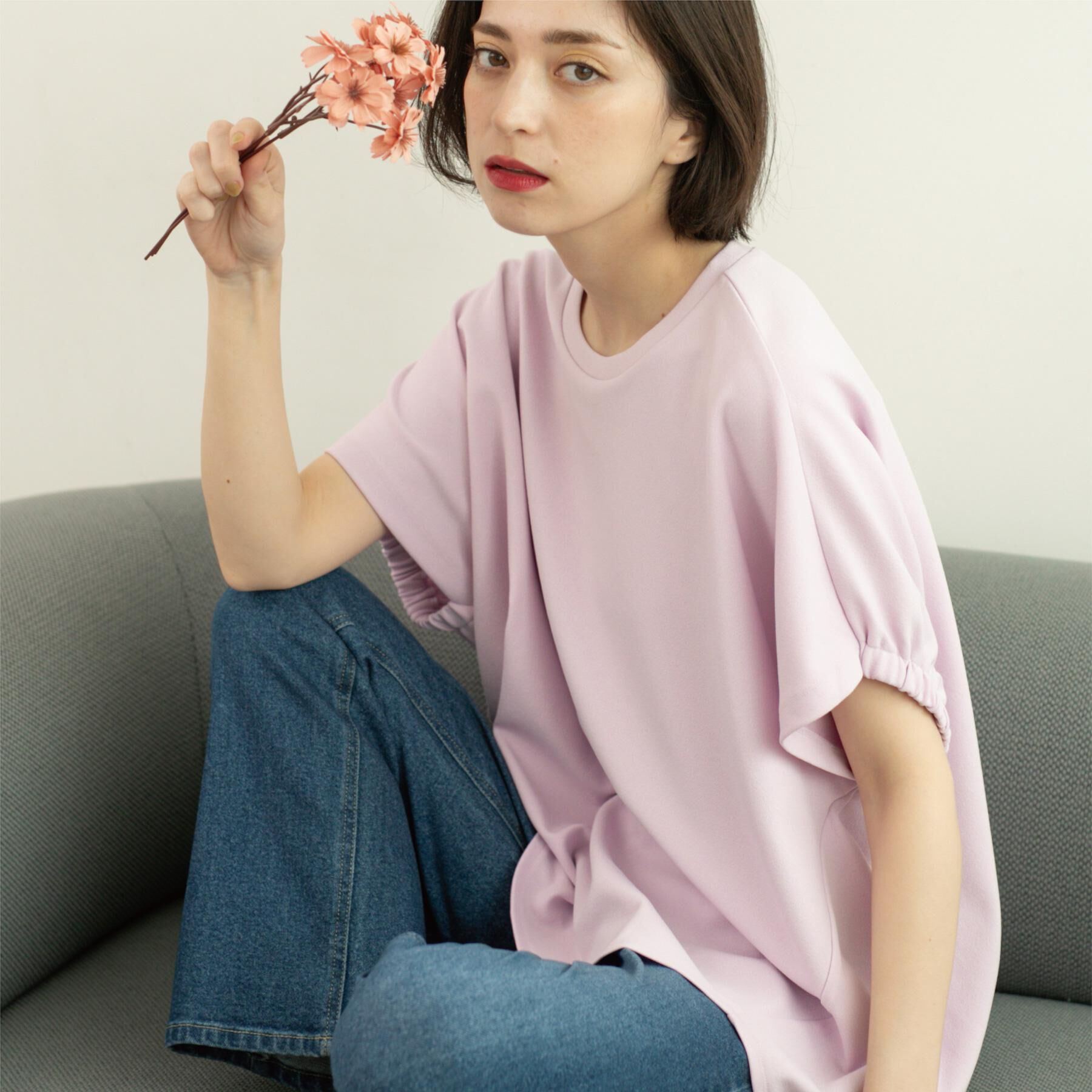 OPAQUE.CLIP「リラクシードルマンスリーブトップス【UV/吸水速乾/洗濯機洗い可】」|Tシャツ・カットソー|