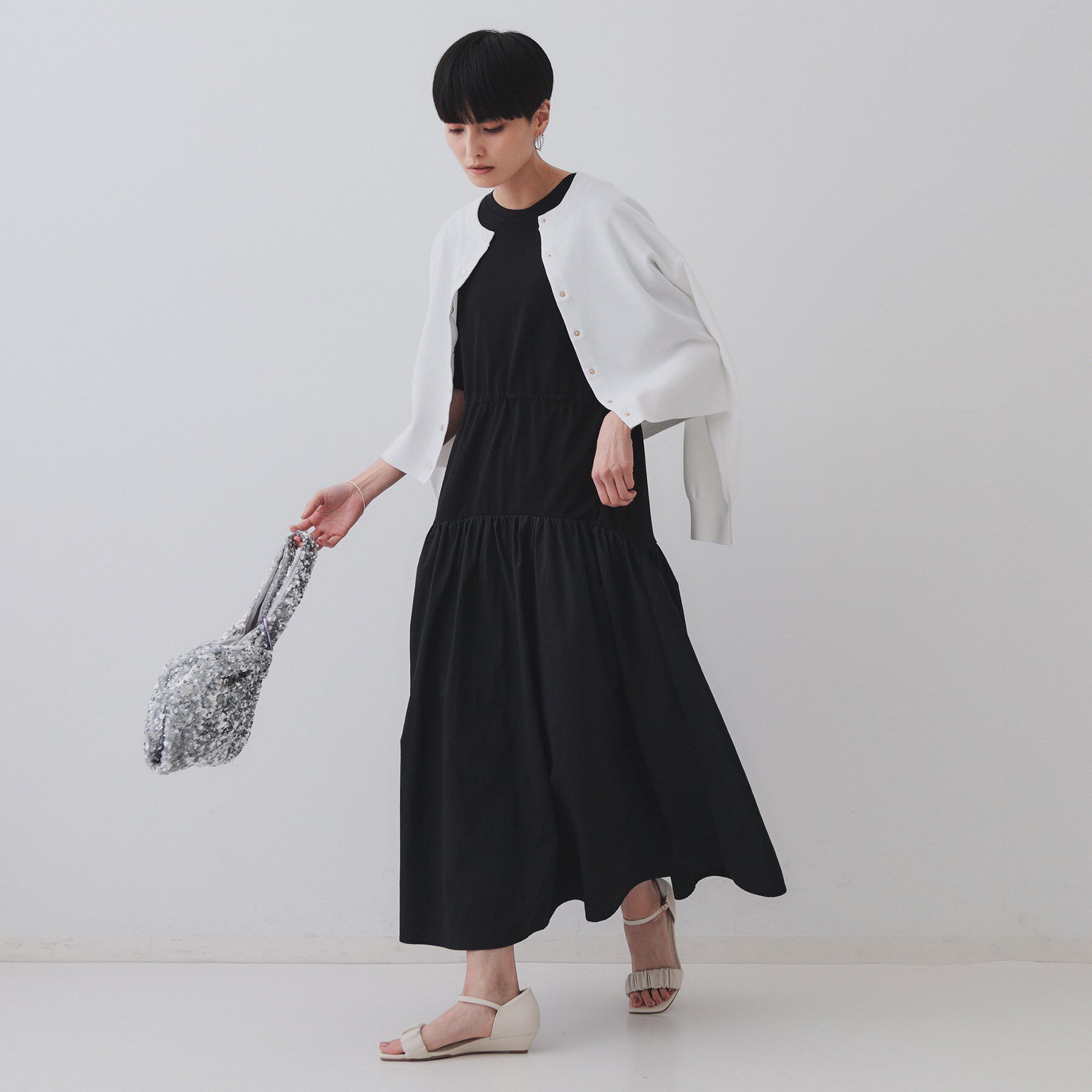 OPAQUE.CLIP「スナップボタンショートニットカーディガン【洗濯機洗い可/抗ピル】」|カーディガン|