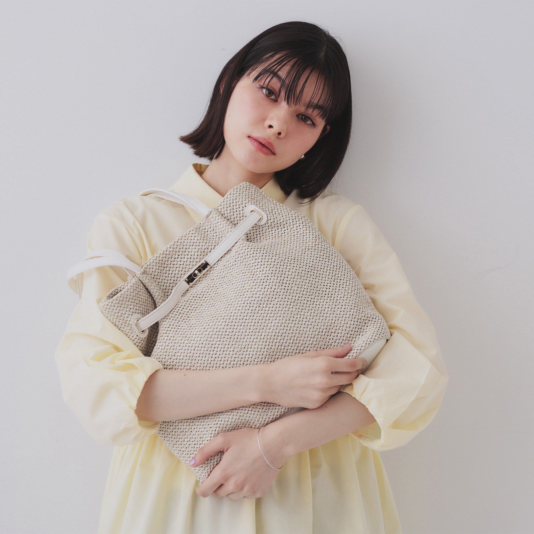 OPAQUE.CLIP「フロントベルトデザイン雑材合皮コンビトートバッグ」|トートバッグ|