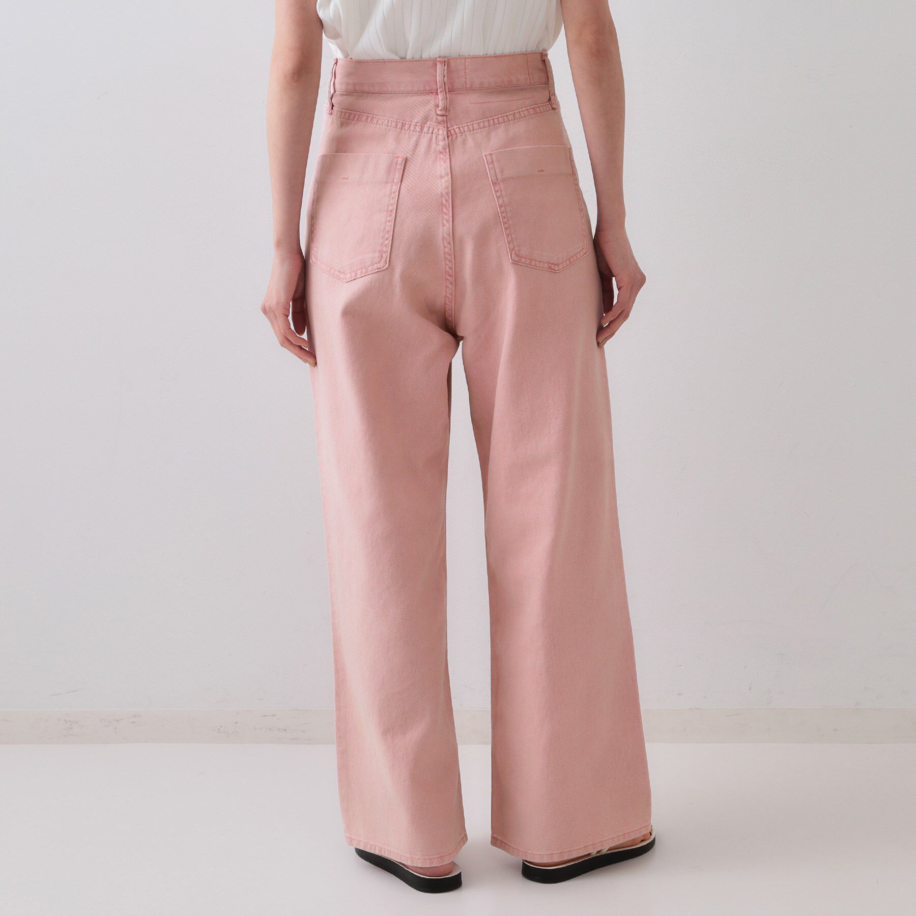 OPAQUE.CLIP「ワイドストレートカラーデニム【洗濯機洗い可】」|デニム|