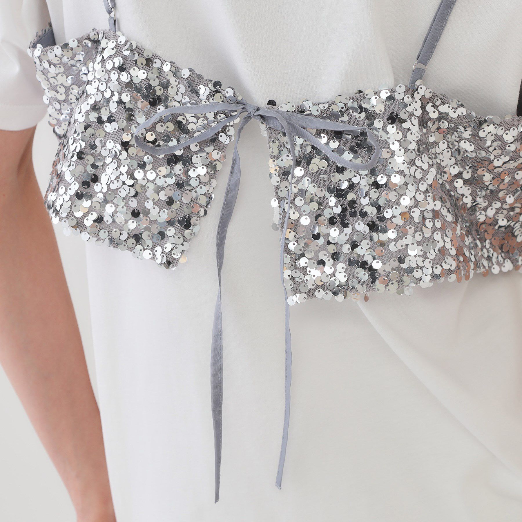 OPAQUE.CLIP「《ツインセット》スパンコールキャミ&times;Tシャツ【洗濯機洗い可】」|その他|