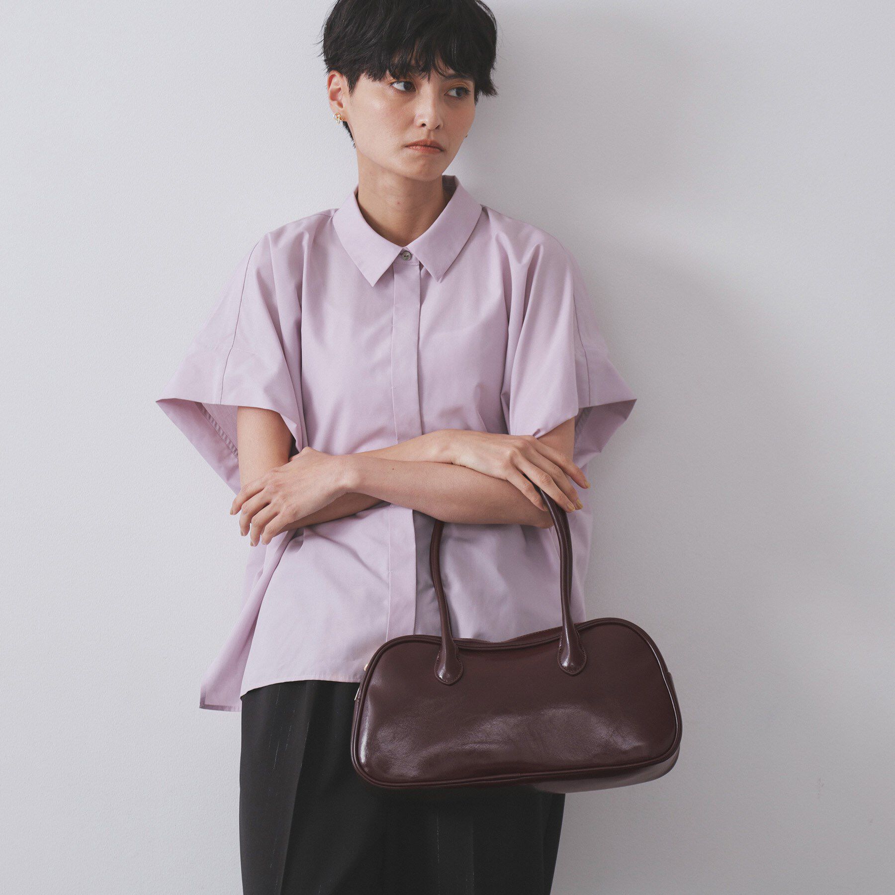 OPAQUE.CLIP「【軽量】オイル調合皮ワイドボストンバッグ」|ボストンバッグ|