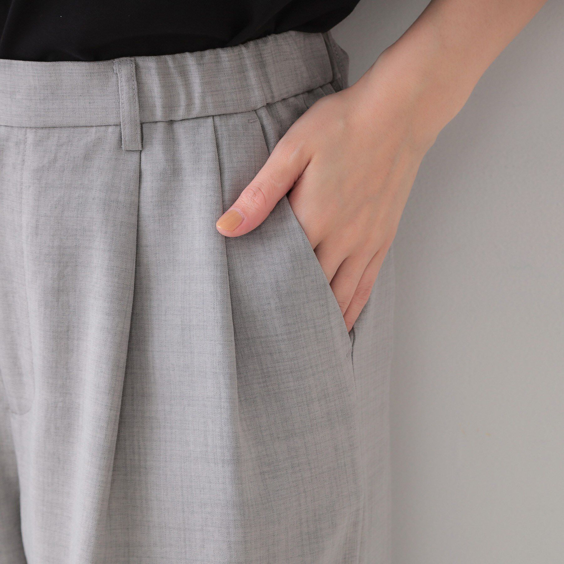 OPAQUE.CLIP「リネンライクタックワイドパンツ【洗濯機洗い可】」|その他|