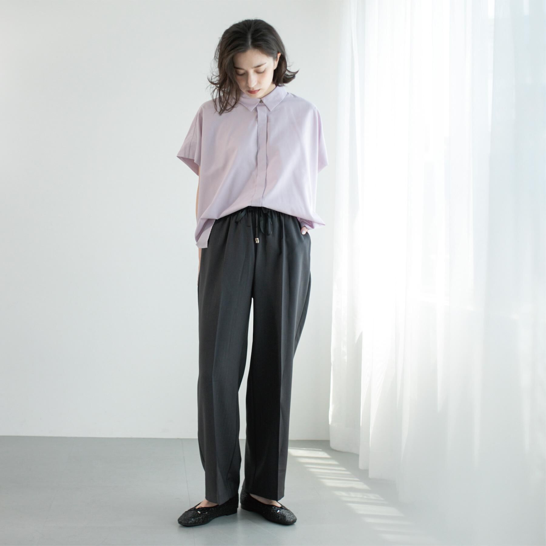 OPAQUE.CLIP「ラメストライプイージーワイドパンツ/セットアップ可【洗濯機洗い可/防シワ/吸水速乾】」|その他|