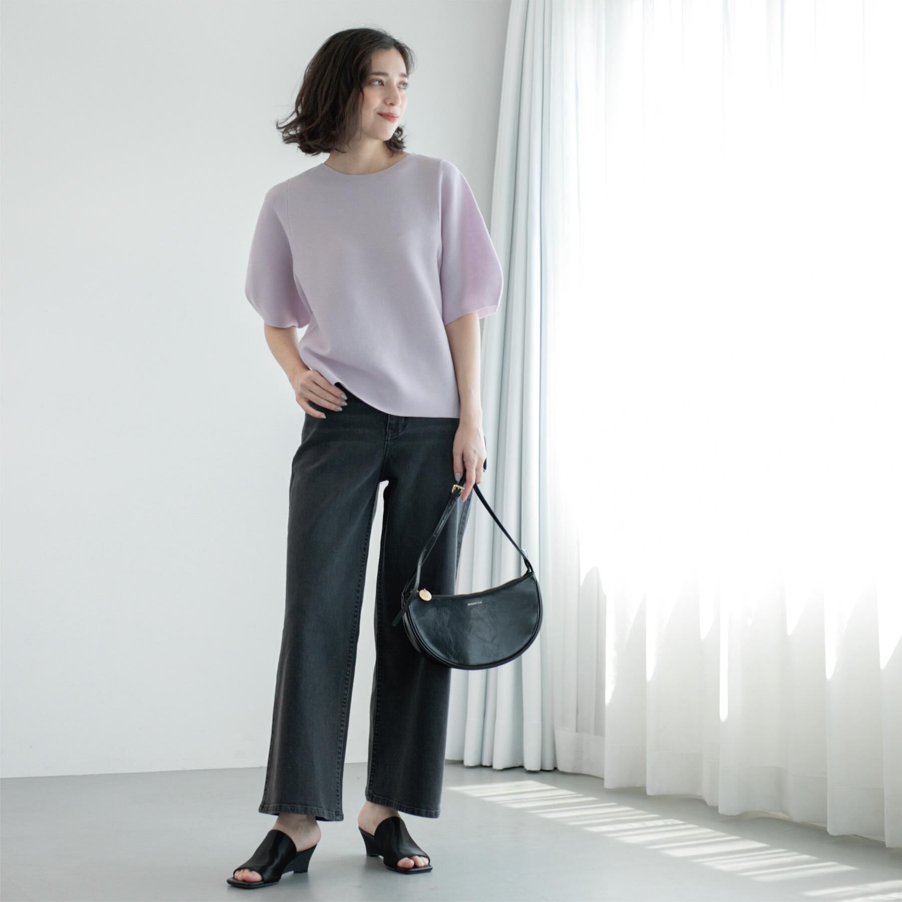 OPAQUE.CLIP「ストレッチバギーデニム【洗濯機洗い可】《SS～LL》」|デニム|