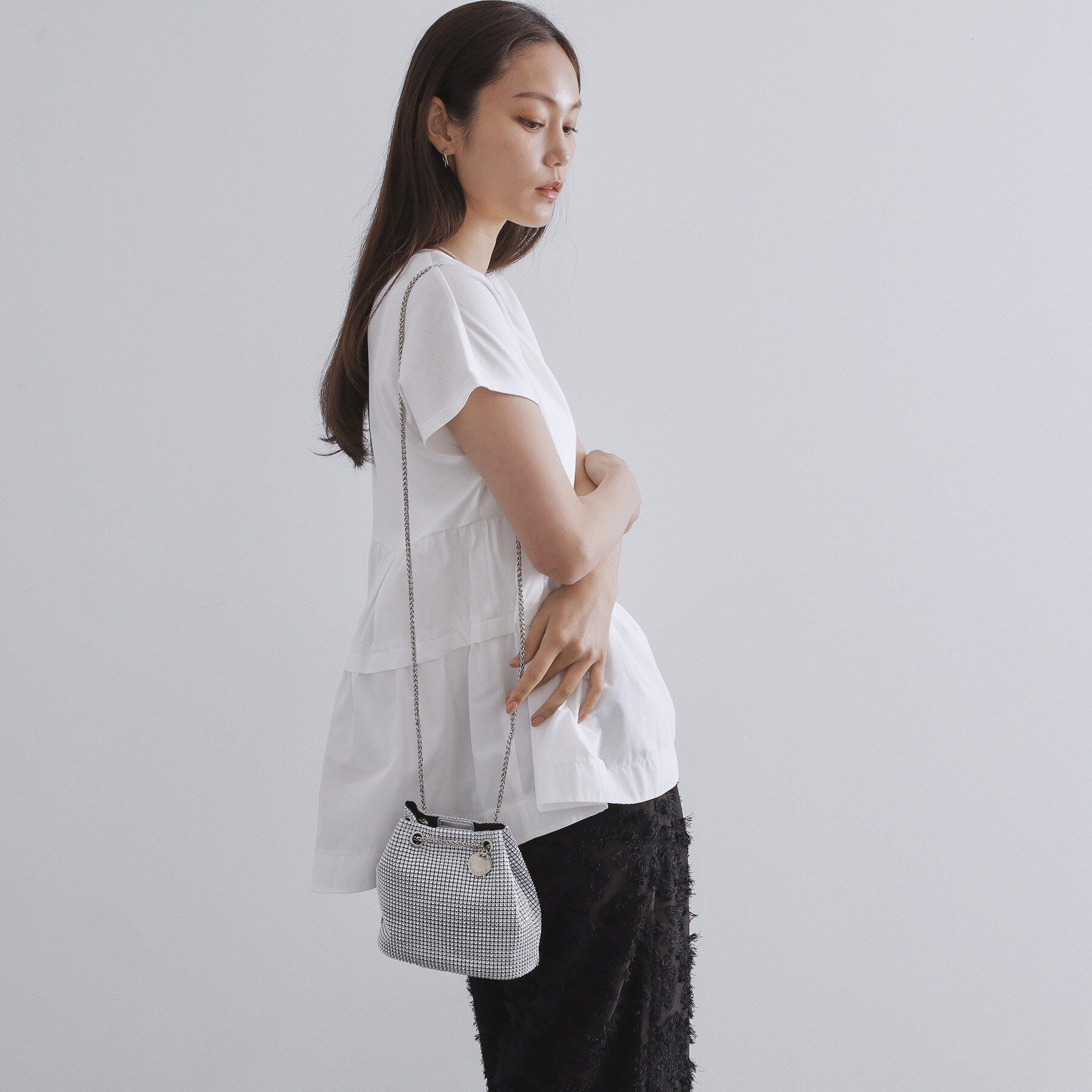 OPAQUE.CLIP「【2WAY】素材アソートシャイニー巾着ミニショルダーバッグ」|ショルダー・メッセンジャー|