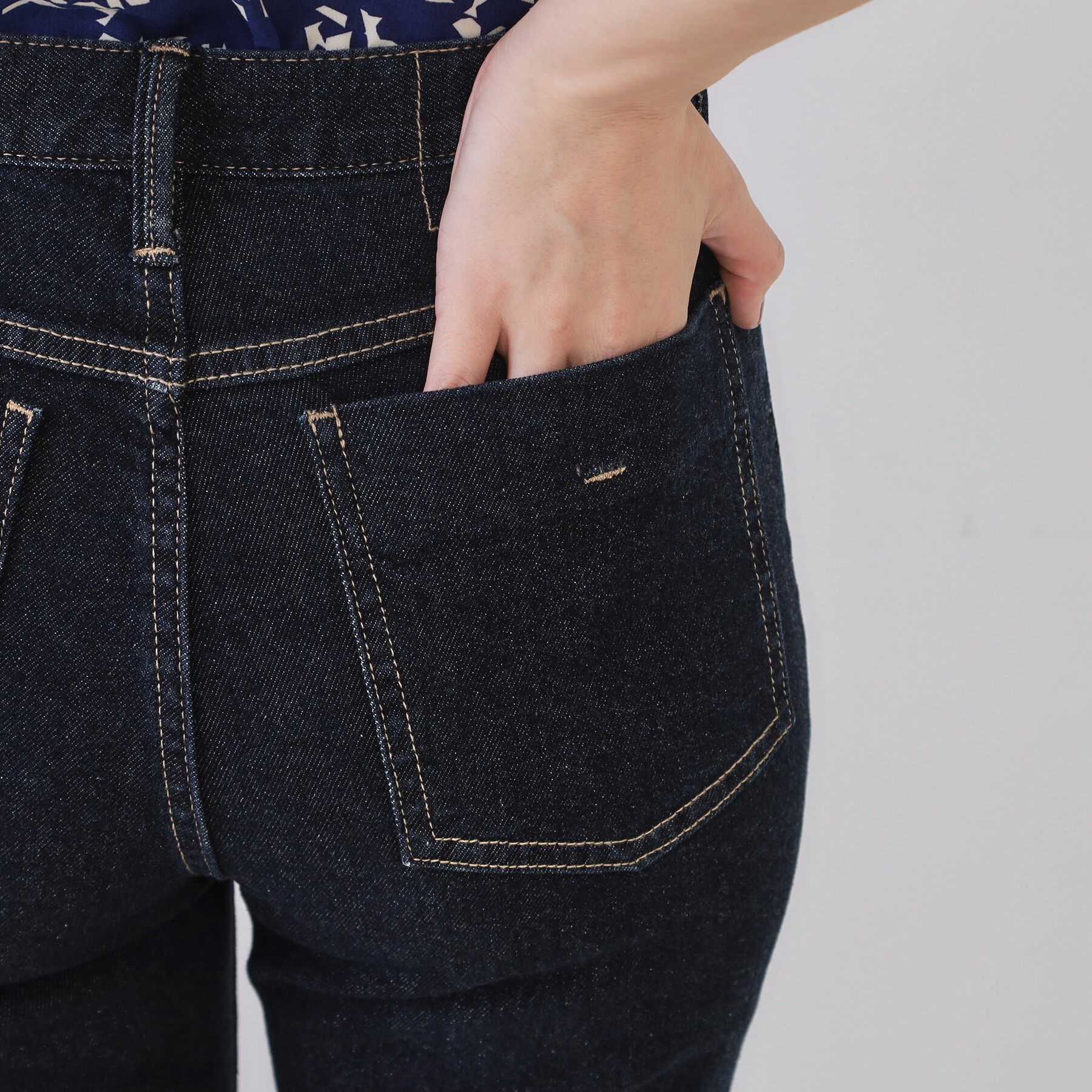 OPAQUE.CLIP「ストレッチセミフレアデニム【洗濯機洗い可】《SS～LL》」|デニム|