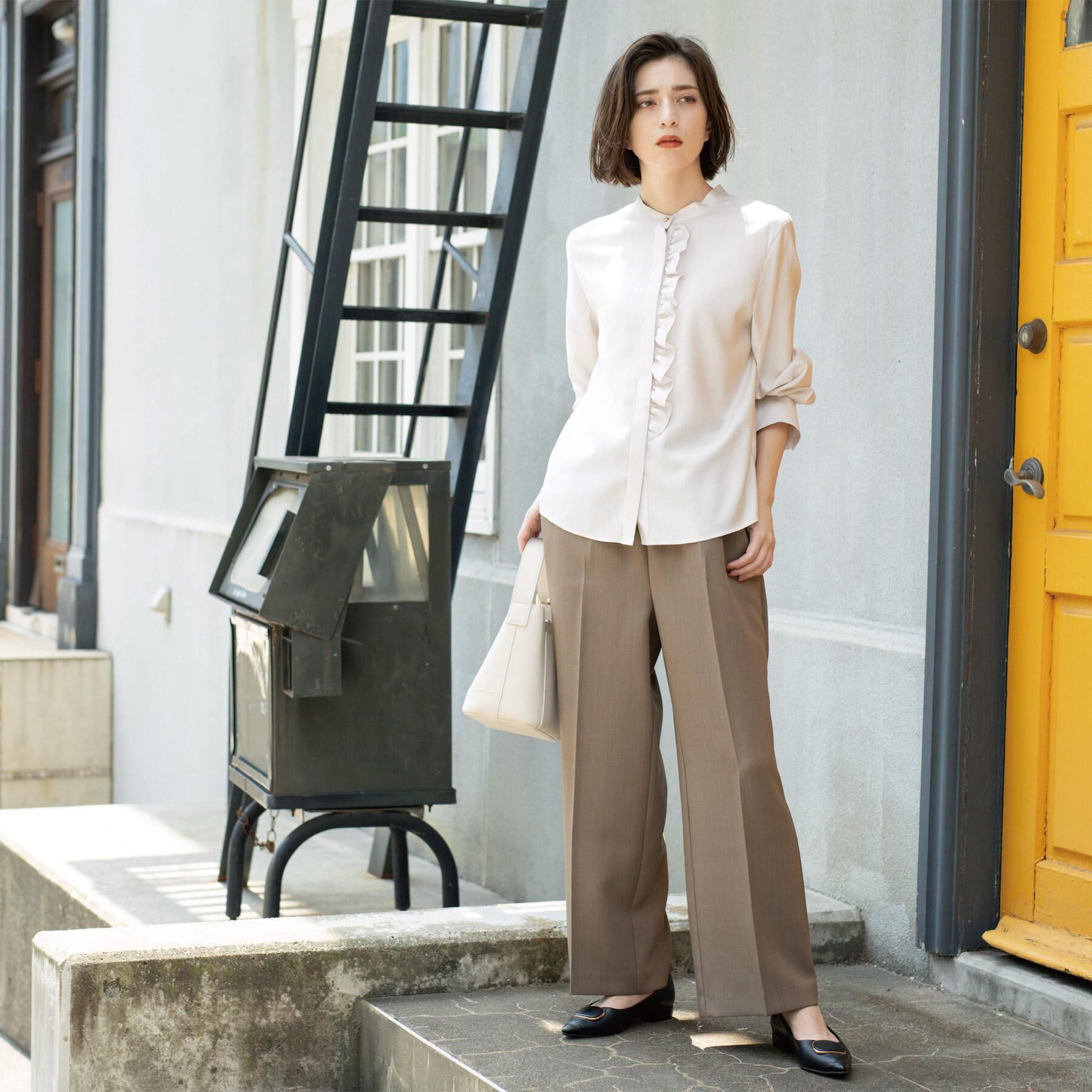 OPAQUE.CLIP「《SS-LLサイズ》ストレッチ美脚イージーワイドパンツ【防シワ/洗濯機洗い可】」|その他|