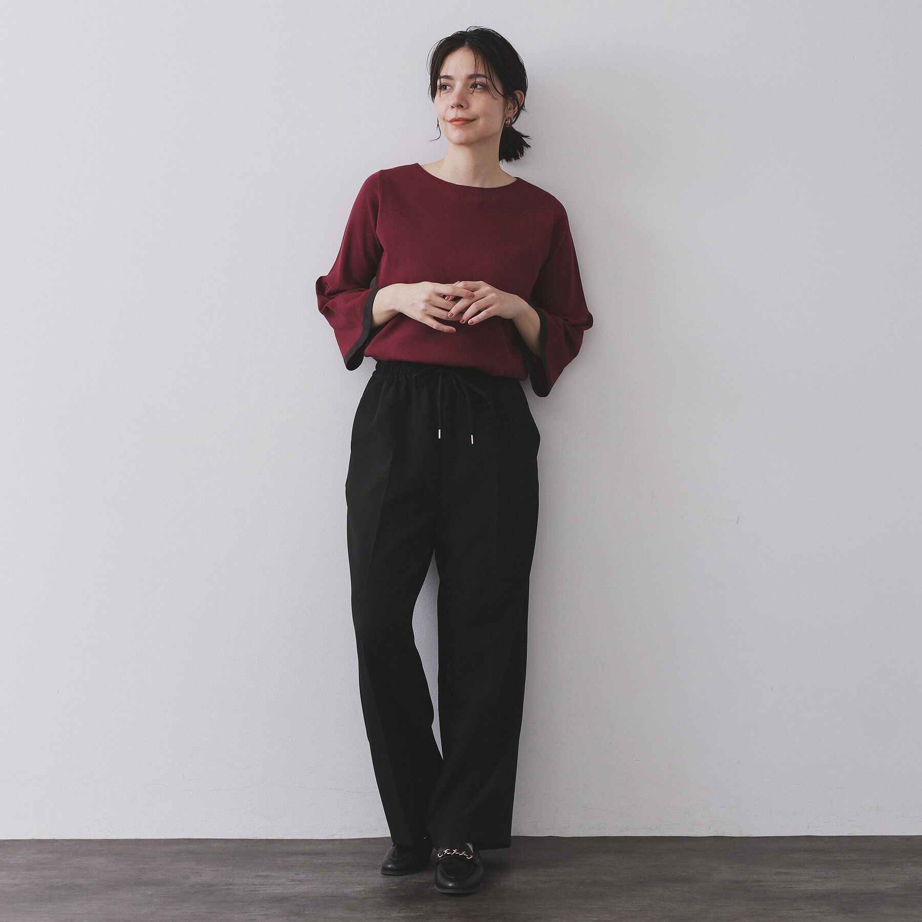 OPAQUE.CLIP「《SS-LLサイズ》ストレッチ美脚イージーワイドパンツ【防シワ/洗濯機洗い可】」|その他|