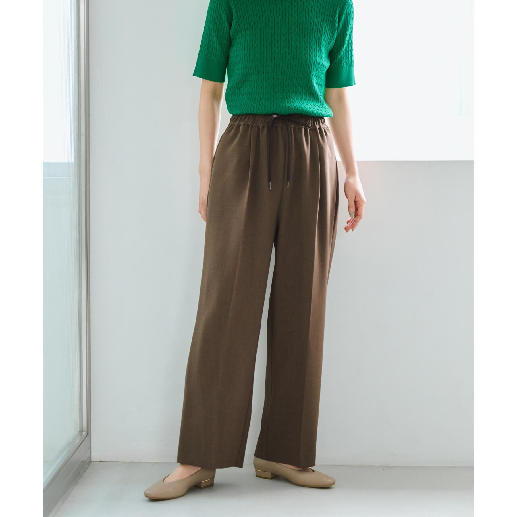 OPAQUE.CLIP「《SS-LLサイズ》ストレッチ美脚イージーワイドパンツ【防シワ/洗濯機洗い可】」|その他|