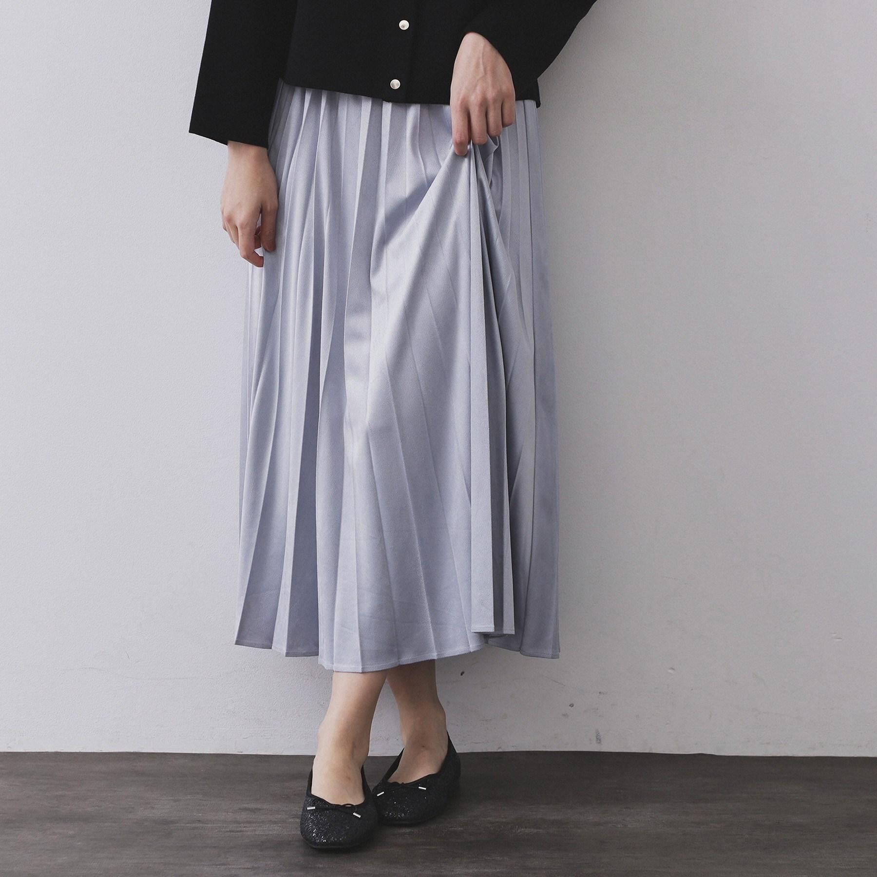 OPAQUE.CLIP「フェイクスウェードプリーツスカート【静電気防止加工/洗濯機OK】」|スカート|