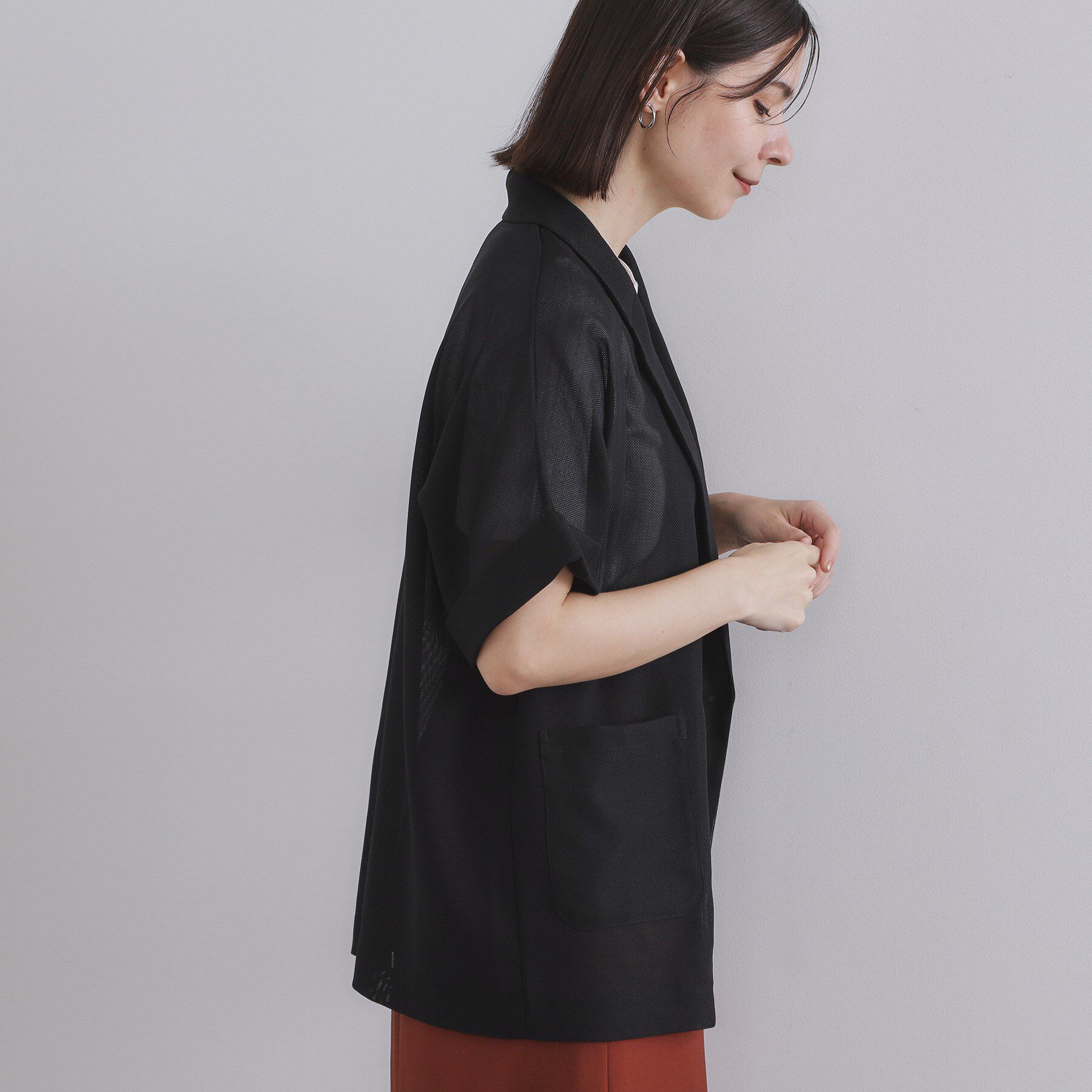 OPAQUE.CLIP「メッシュテーラードジャケット【洗濯機洗い可】」|テーラードジャケット|