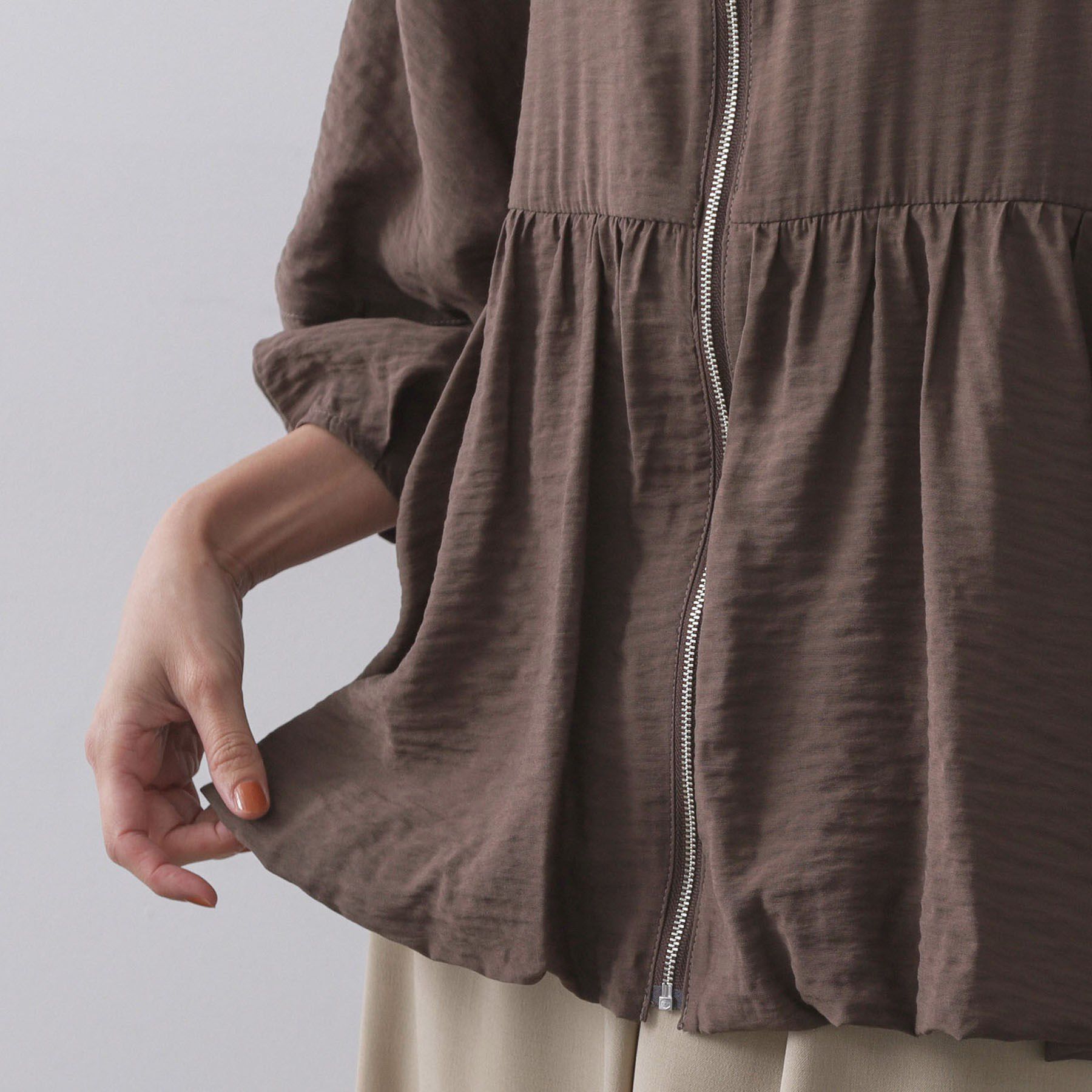 OPAQUE.CLIP「シアーバルーンペプラムブルゾン【洗える】」|ブルゾン・スタジャン|