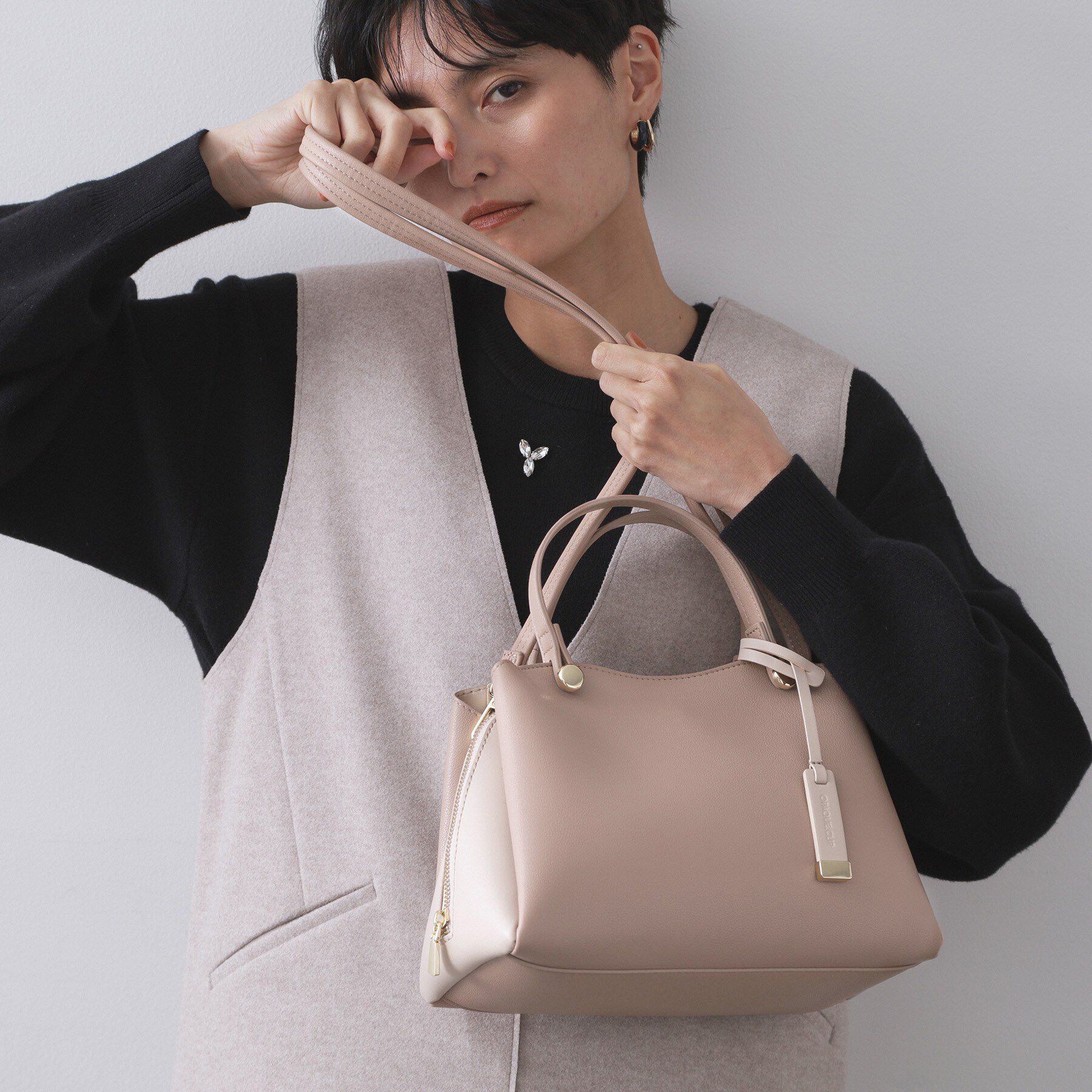 OPAQUE.CLIP「【2WAY/名品】バイカラーミドルボストンバッグ」|ショルダー・メッセンジャー|