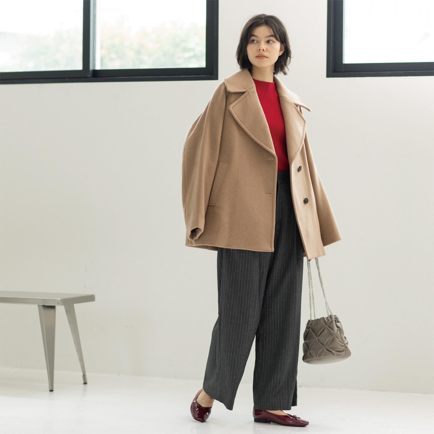 OPAQUE.CLIP「カシミヤブレンドウールミドルピーコート」|ピーコート|