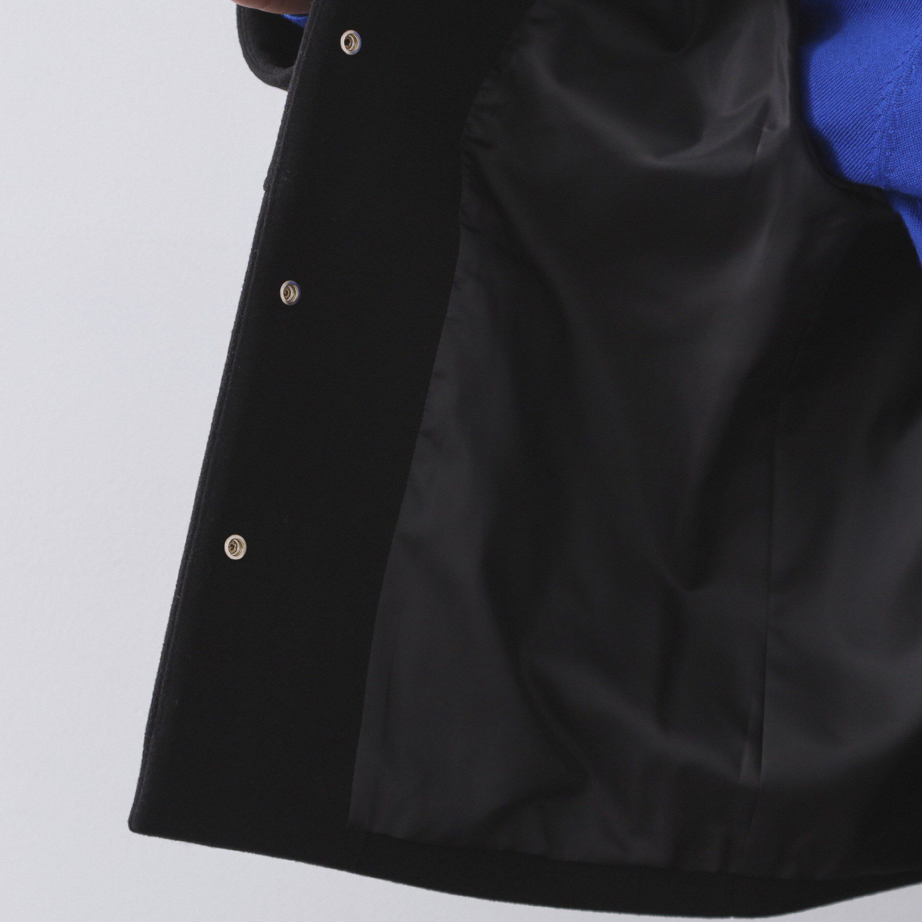 OPAQUE.CLIP「ウールライクメルトンノーカラーコート【洗濯機洗い可】」|ノーカラーコート|