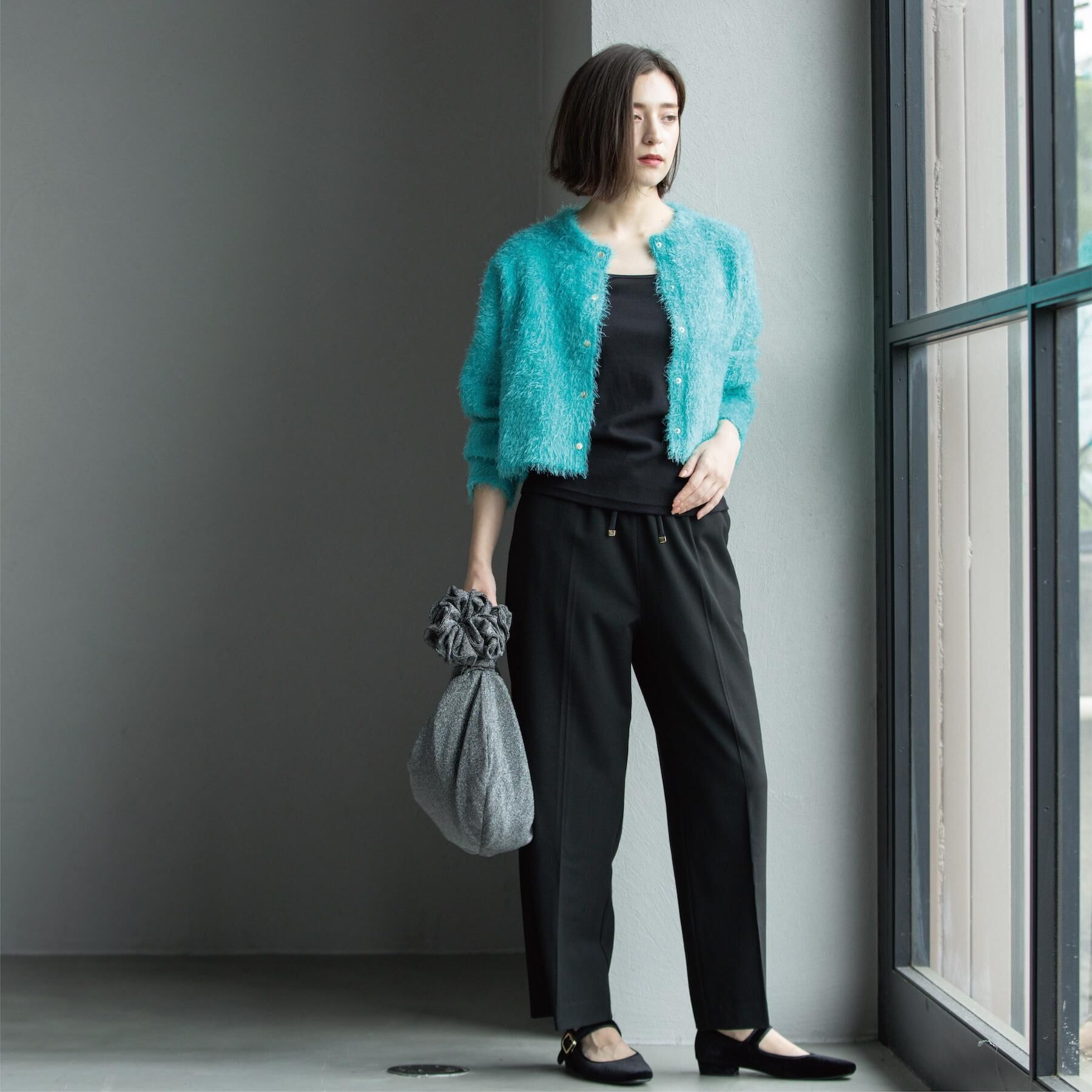 OPAQUE.CLIP「シャギーショートカーディガン【洗濯機OK】《6col》」|カーディガン|