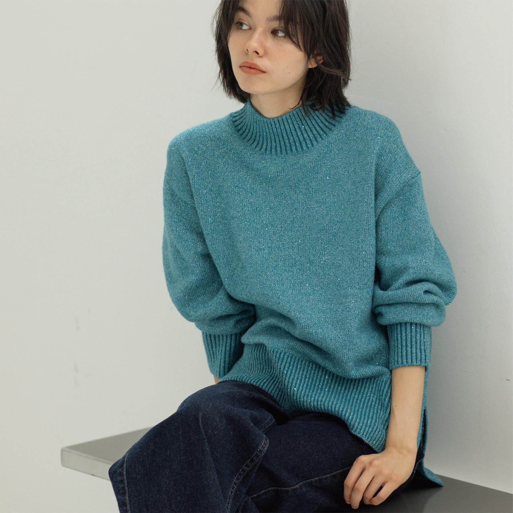 OPAQUE.CLIP「ラメスパンコールハイネックニット/セットアップ対応可【洗濯機OK】」|ニット・セーター|