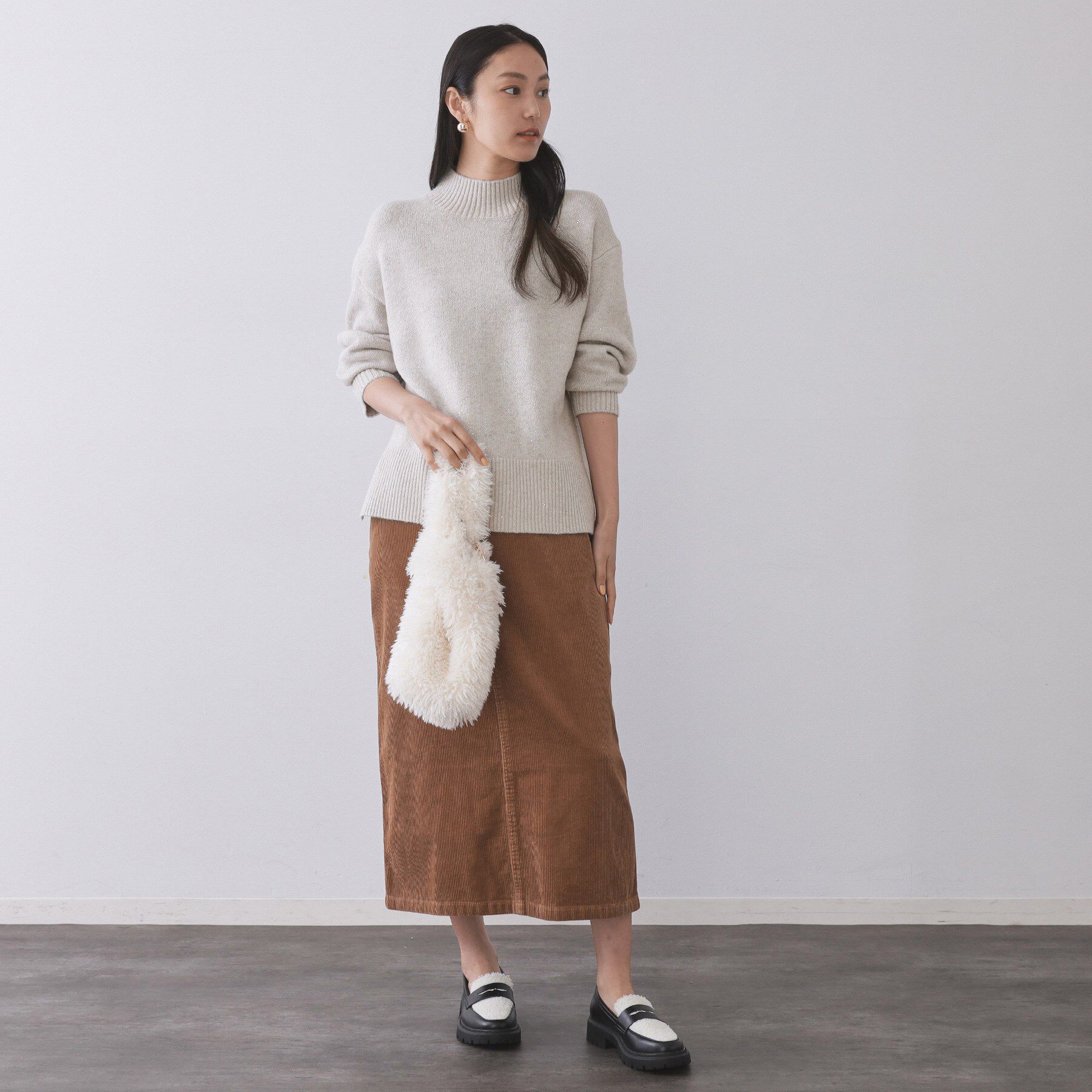 OPAQUE.CLIP「ラメスパンコールハイネックニット/セットアップ対応可【洗濯機OK】」|ニット・セーター|