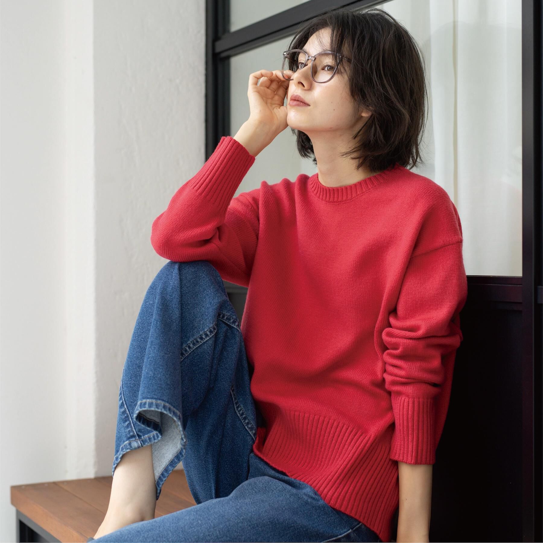 OPAQUE.CLIP「バックボタンリラクシーニット【洗濯機OK】」|ニット・セーター|