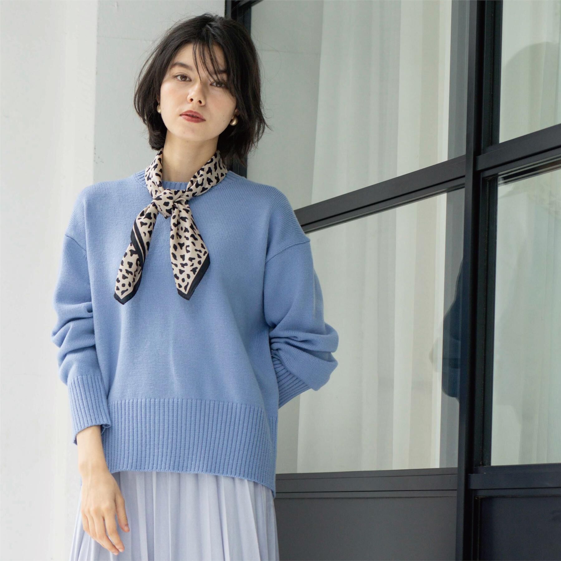 OPAQUE.CLIP「バックボタンリラクシーニット【洗濯機OK】」|ニット・セーター|