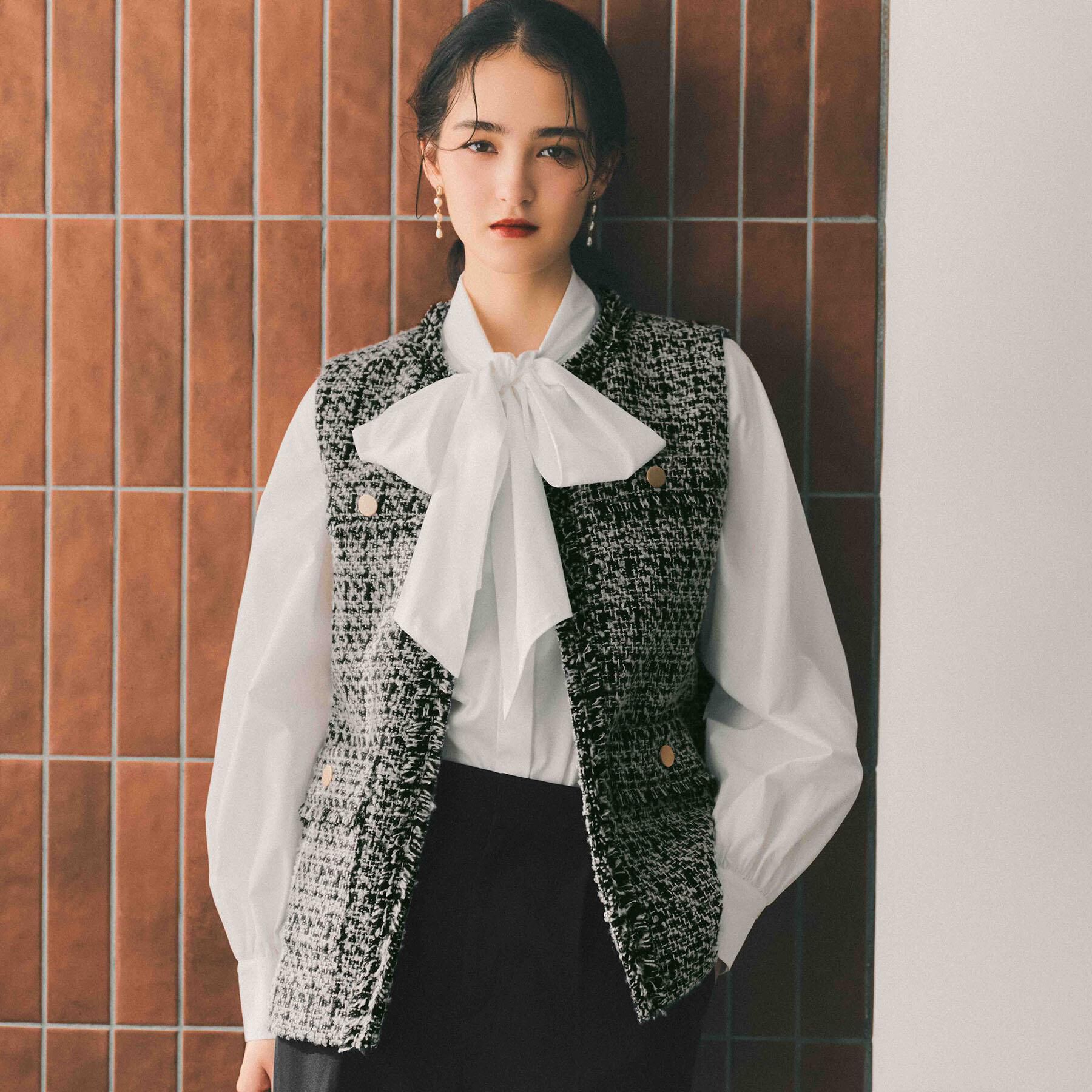 OPAQUE.CLIP「《通勤対応》ツイードジレ【洗える】」|ベスト・ジレ|