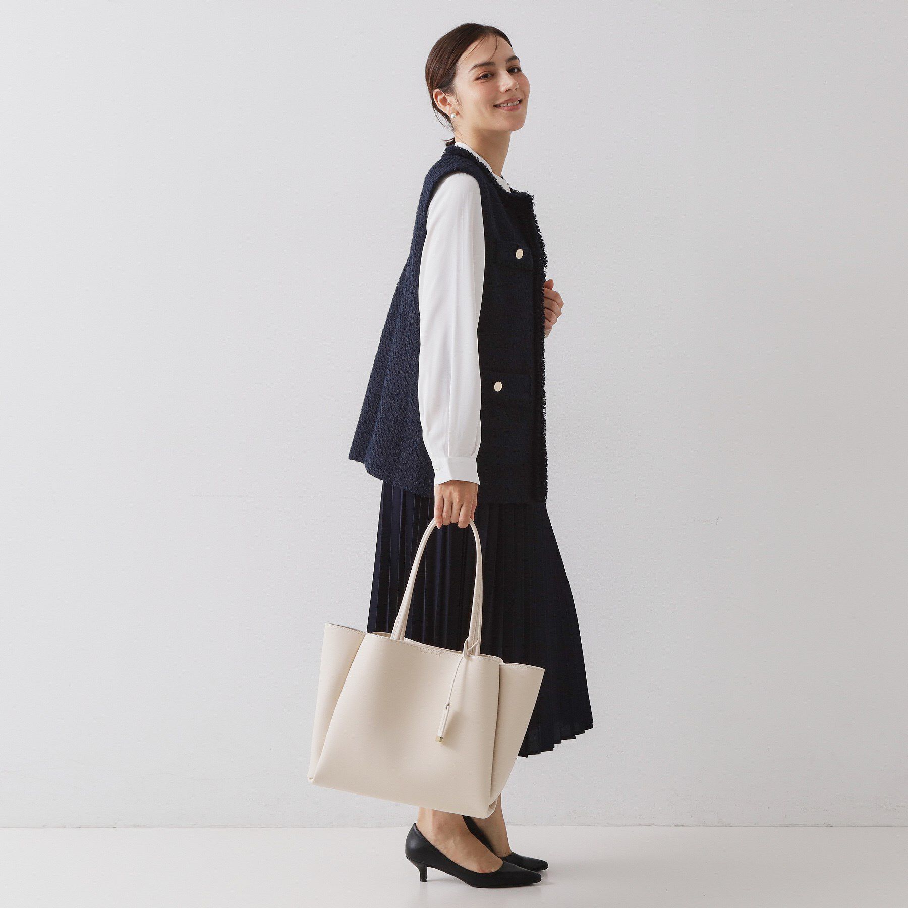 OPAQUE.CLIP「《通勤対応》ツイードジレ【洗える】」|ベスト・ジレ|