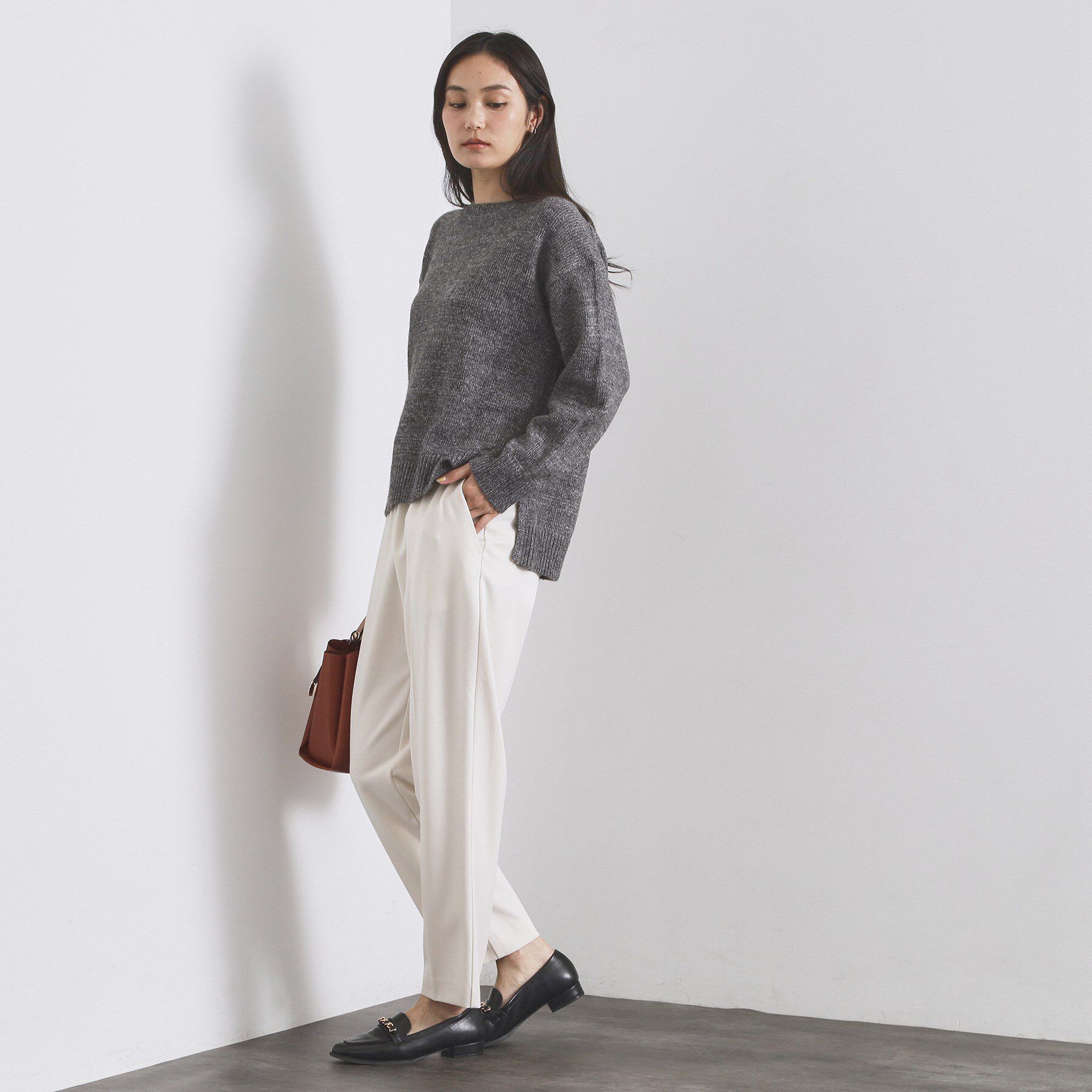 OPAQUE.CLIP「リラクシークルーネックニット【洗濯機OK】」|ニット・セーター|