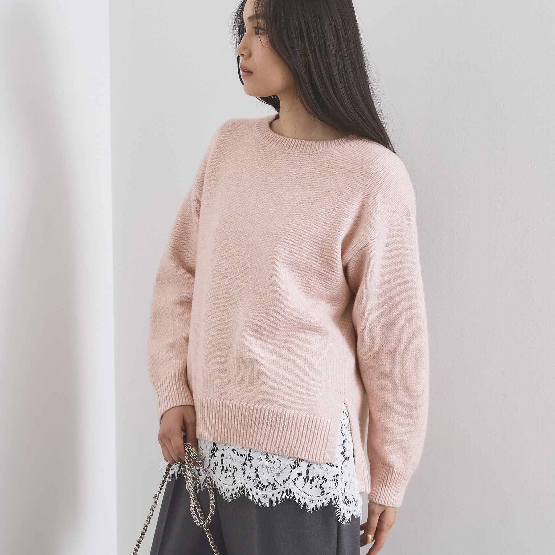 OPAQUE.CLIP「リラクシークルーネックニット【洗濯機OK】」|ニット・セーター|