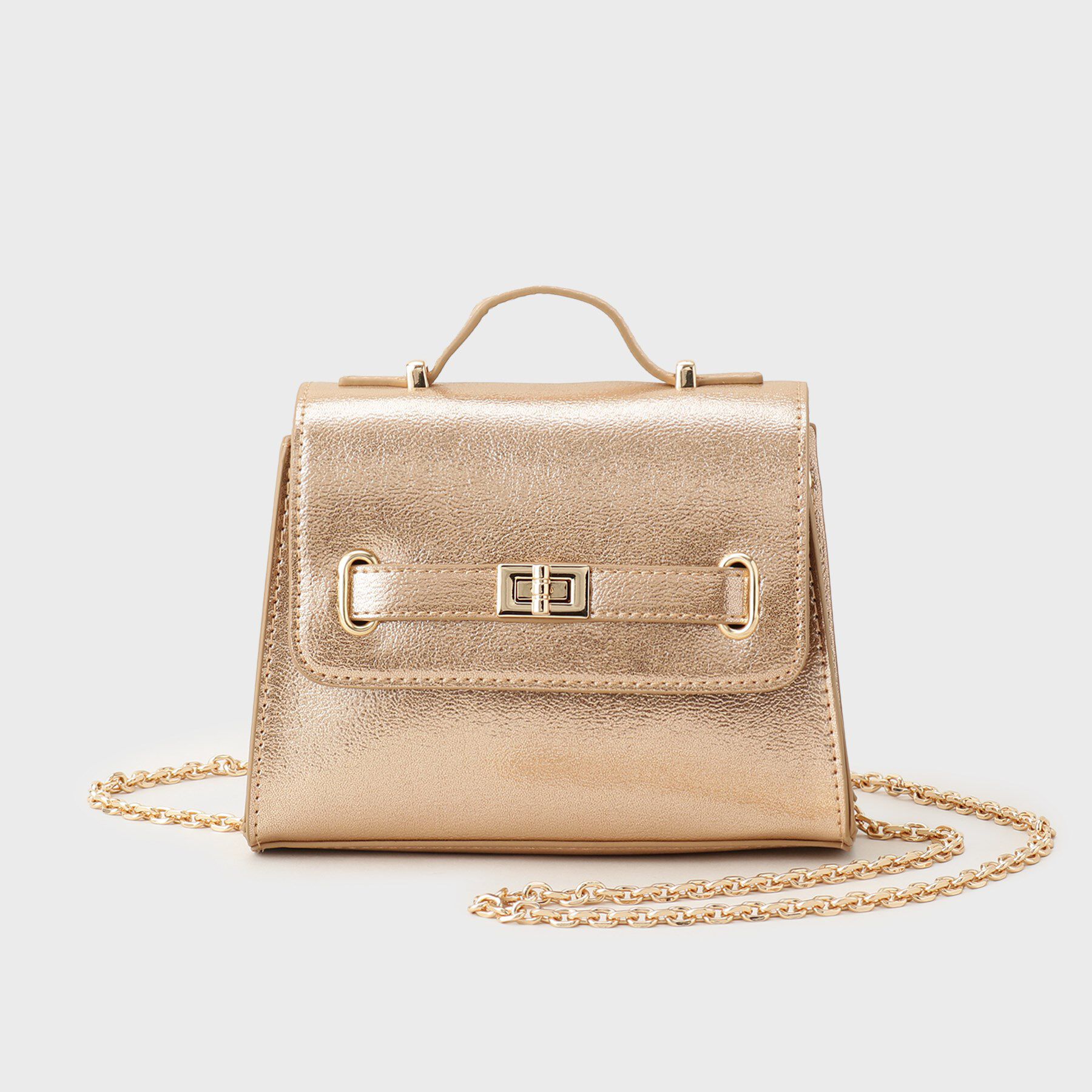 OPAQUE.CLIP「シャイニー合皮スクエアデザインチェーンミニショルダーバッグ」|ショルダー・メッセンジャー|