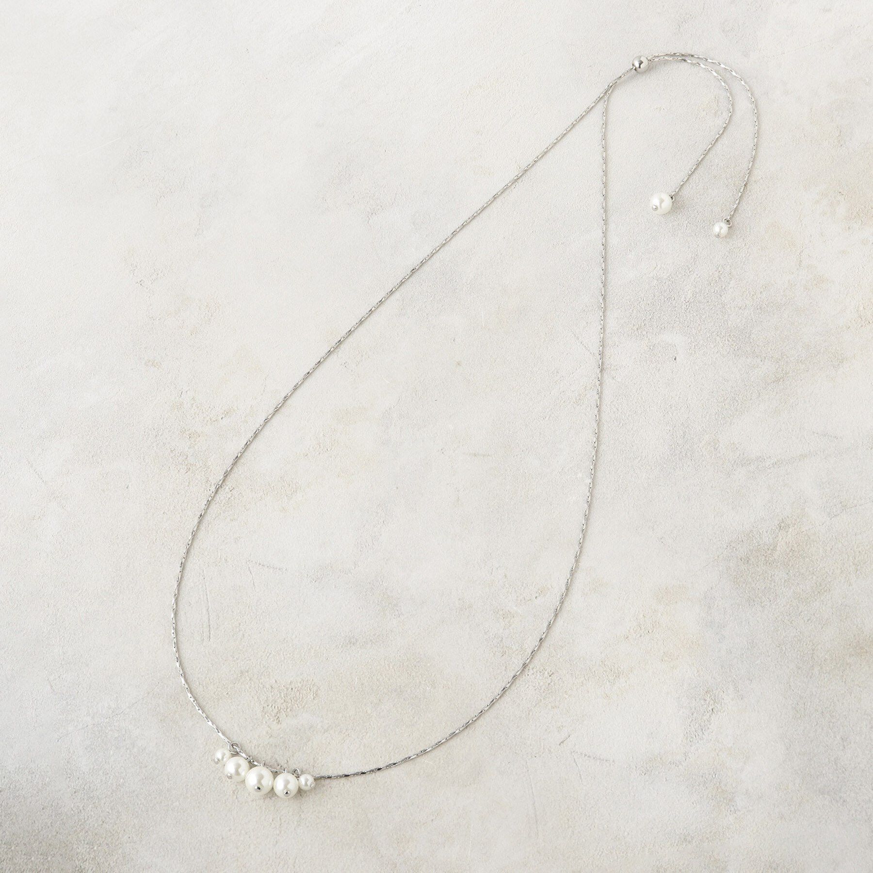 OPAQUE.CLIP「2WAYフェイクパールスライドネックレス」|ネックレス|シルバー(006)