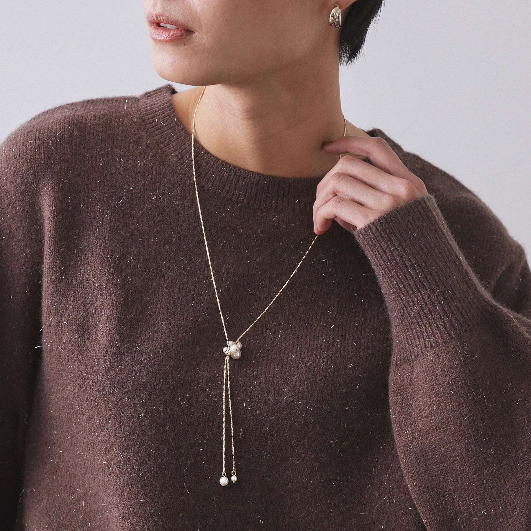 OPAQUE.CLIP「2WAYフェイクパールスライドネックレス」|ネックレス|