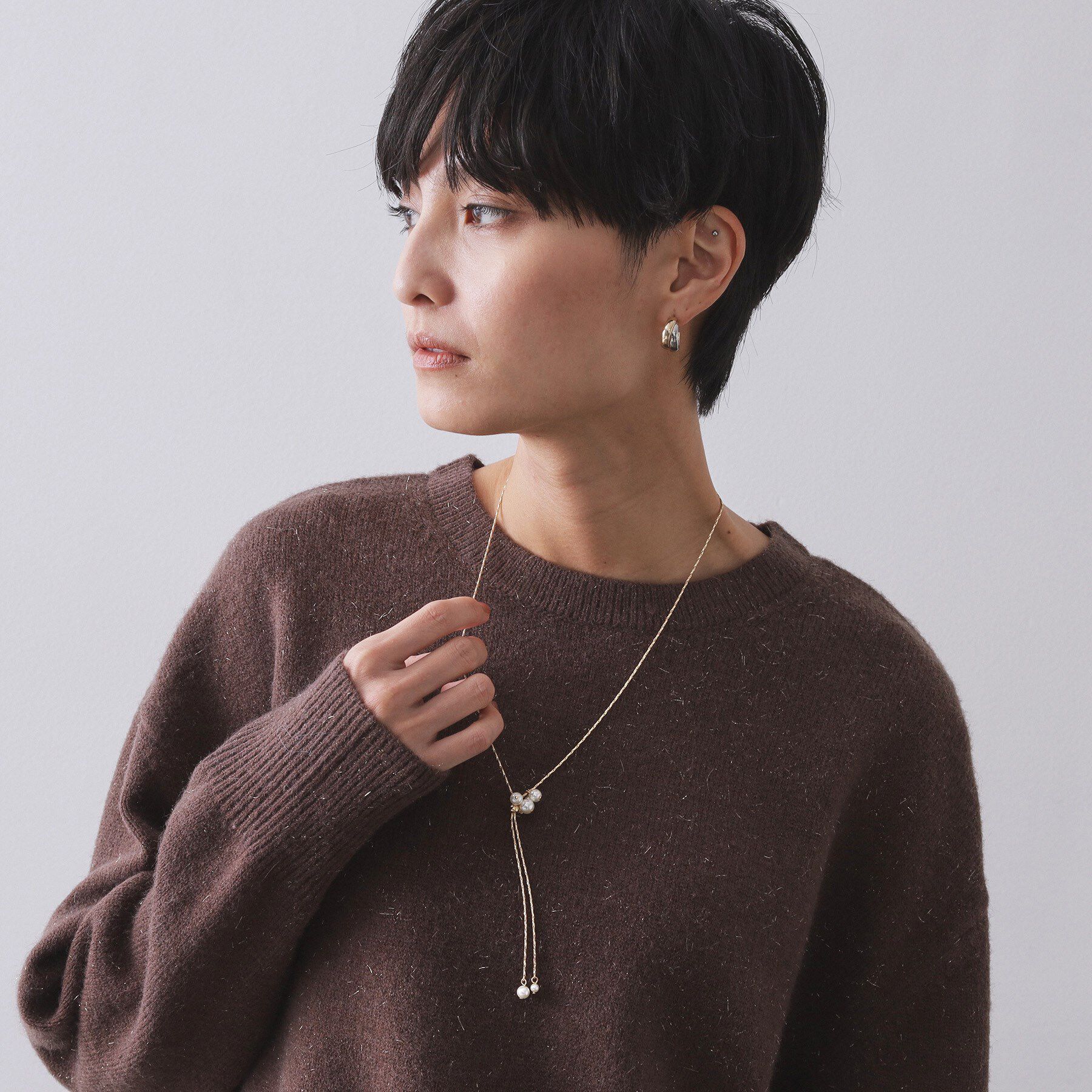 OPAQUE.CLIP「2WAYフェイクパールスライドネックレス」|ネックレス|