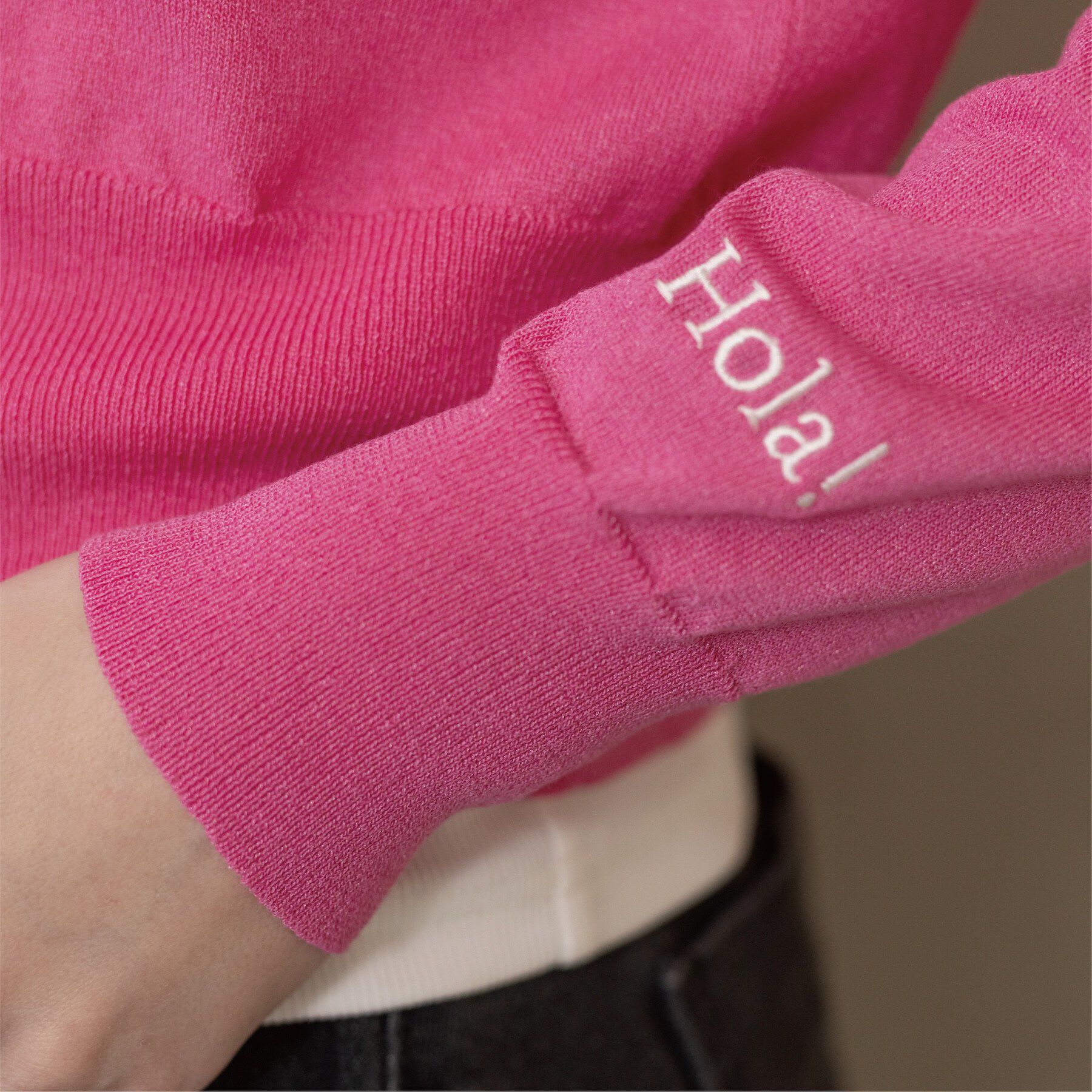 OPAQUE.CLIP「多ボタン 袖口刺繍クルーネックカーディガン」|カーディガン|