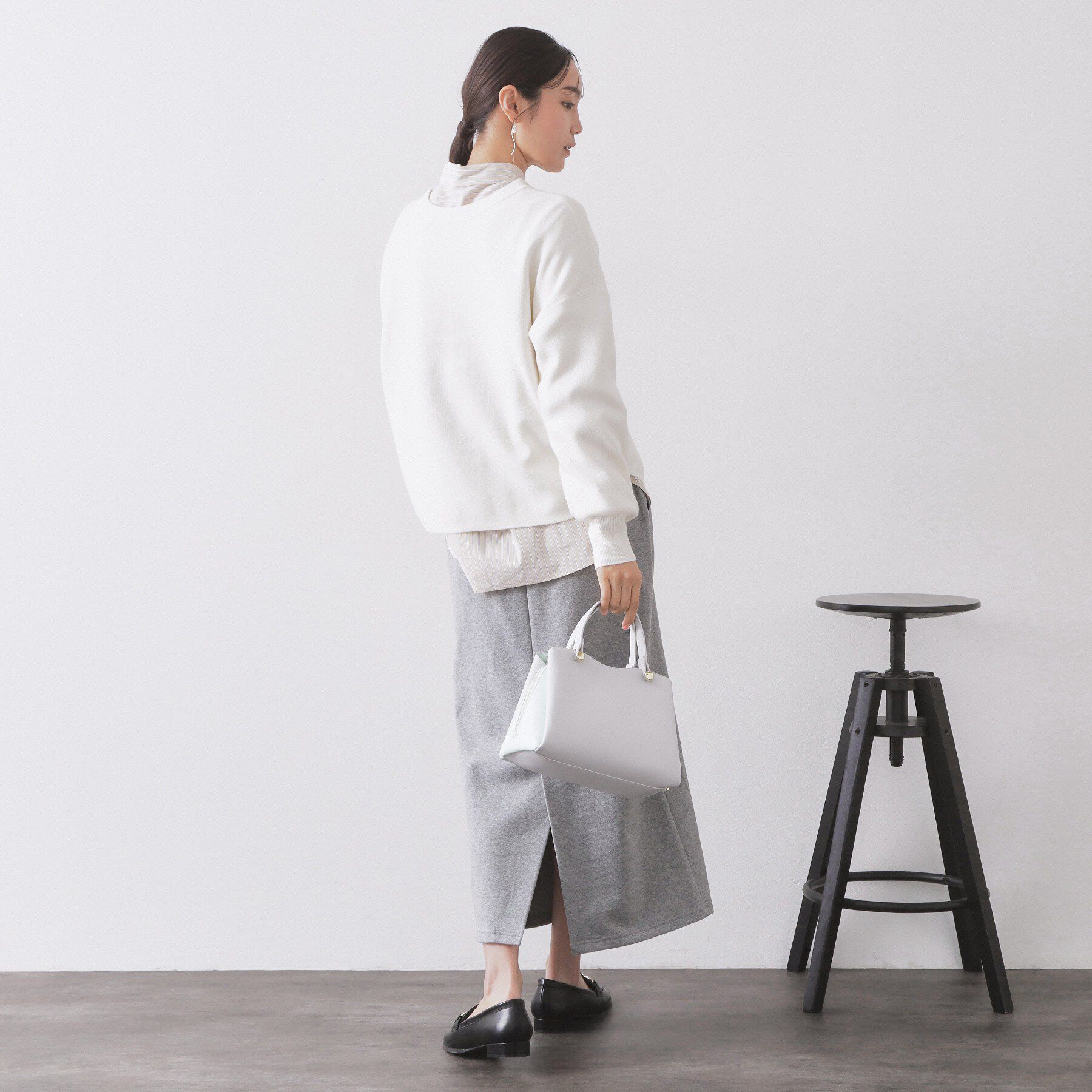 OPAQUE.CLIP「ヘンリーネックニット/前後2WAY【洗濯機OK】」|ニット・セーター|