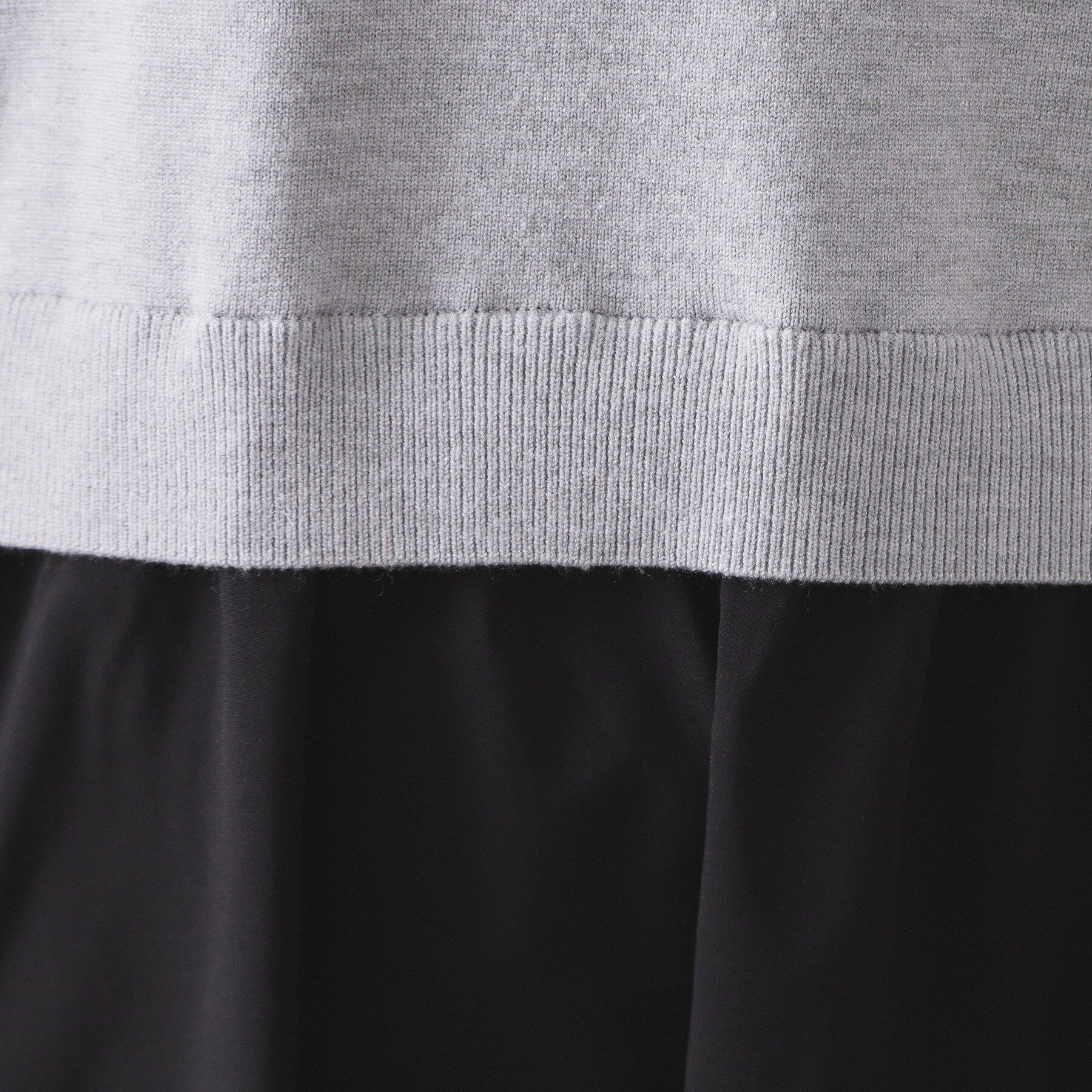 OPAQUE.CLIP「ダブルポロ衿ニットドッキングワンピース【洗濯機OK】」|ワンピース|